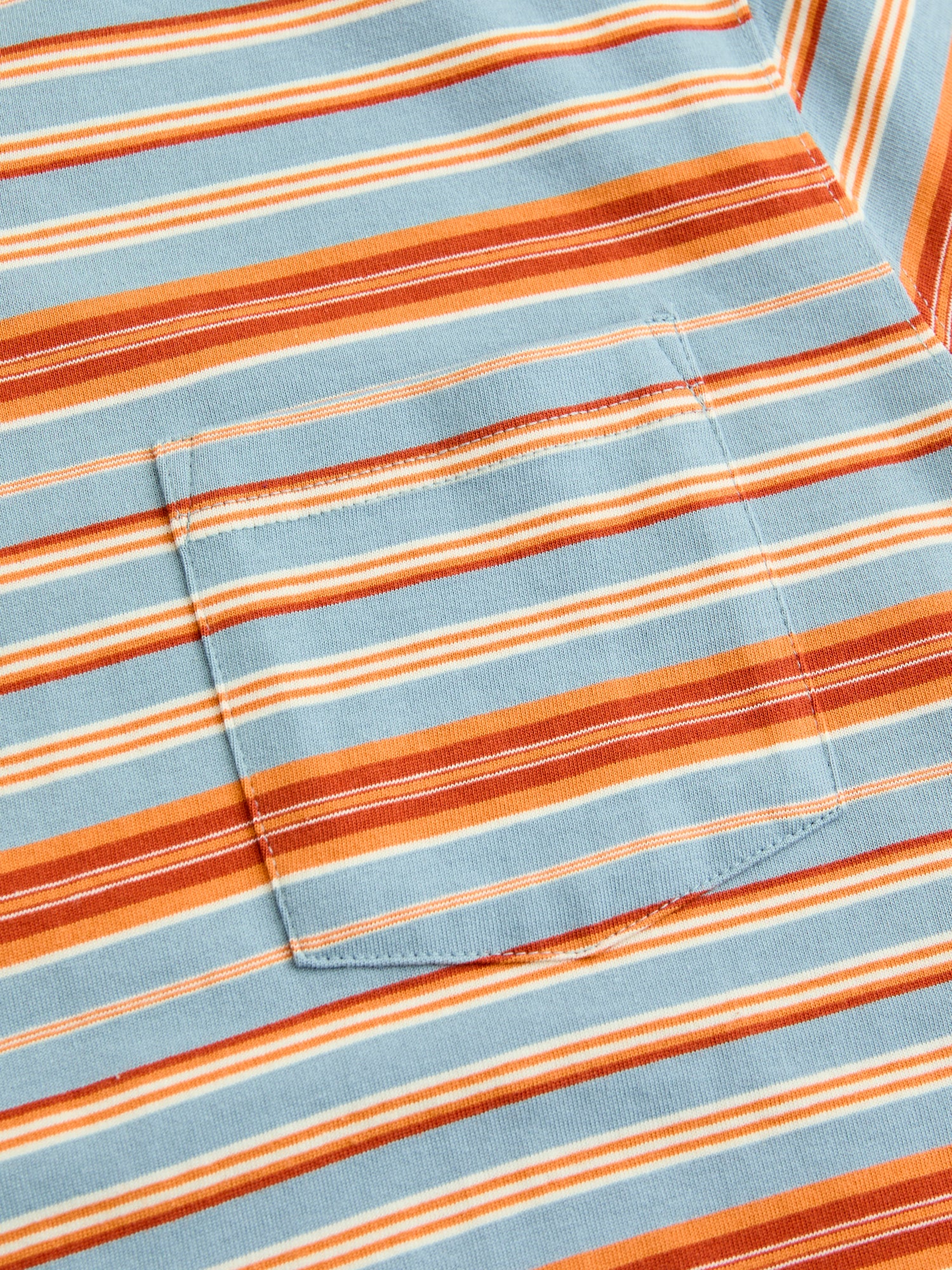 Multistripe Pocket T-Shirt in Sax - Image 5