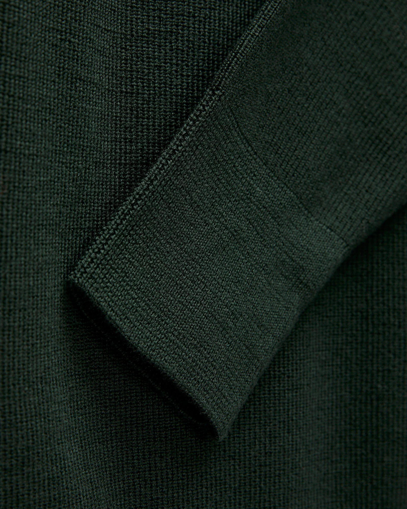 MWCC01 "Good Basics" Merino Wool Knit Sweater in Bottle Green - Image 4