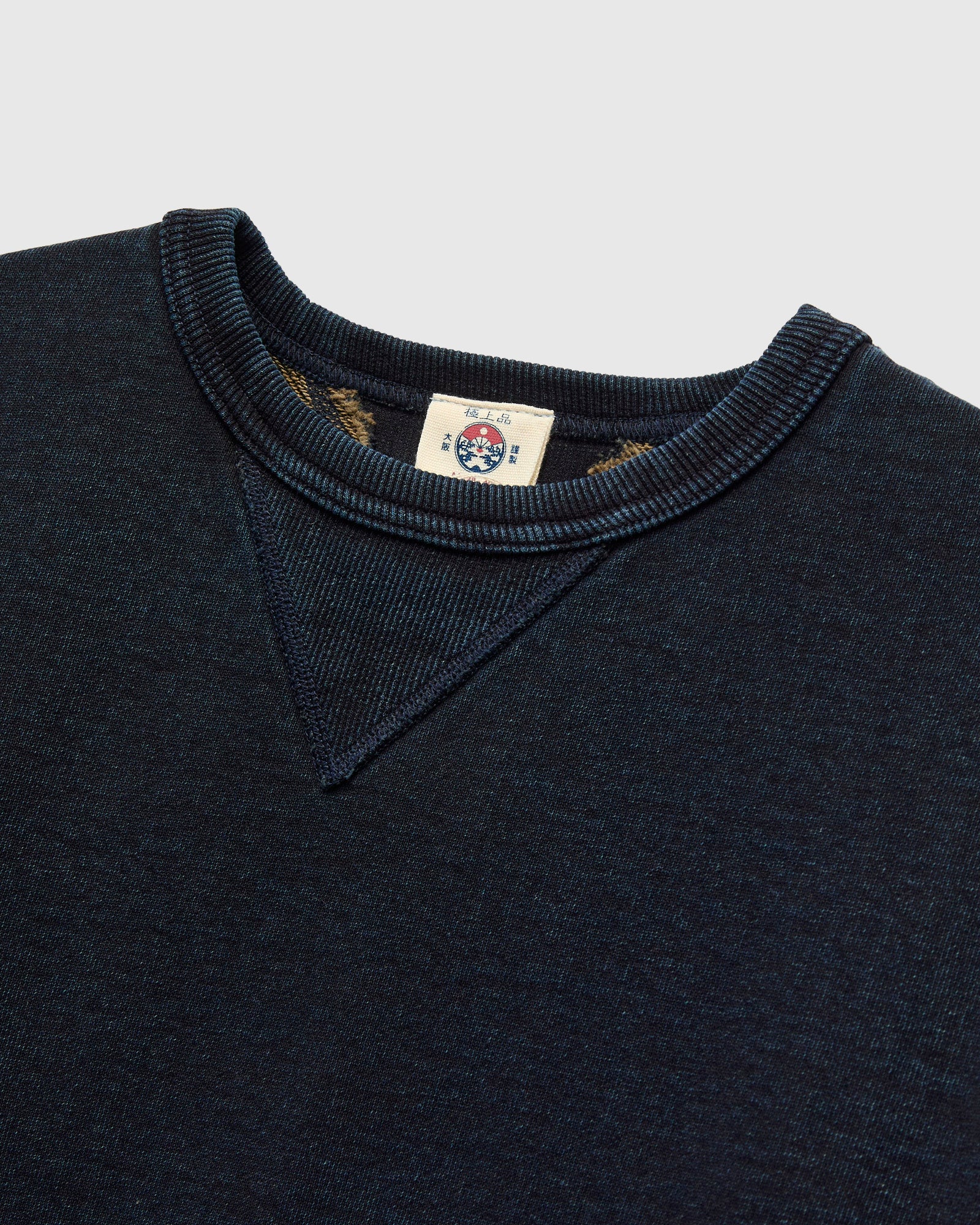 "Natural Dye" Crewneck Sweatshirt in Kakishibu Indigo - Image 3