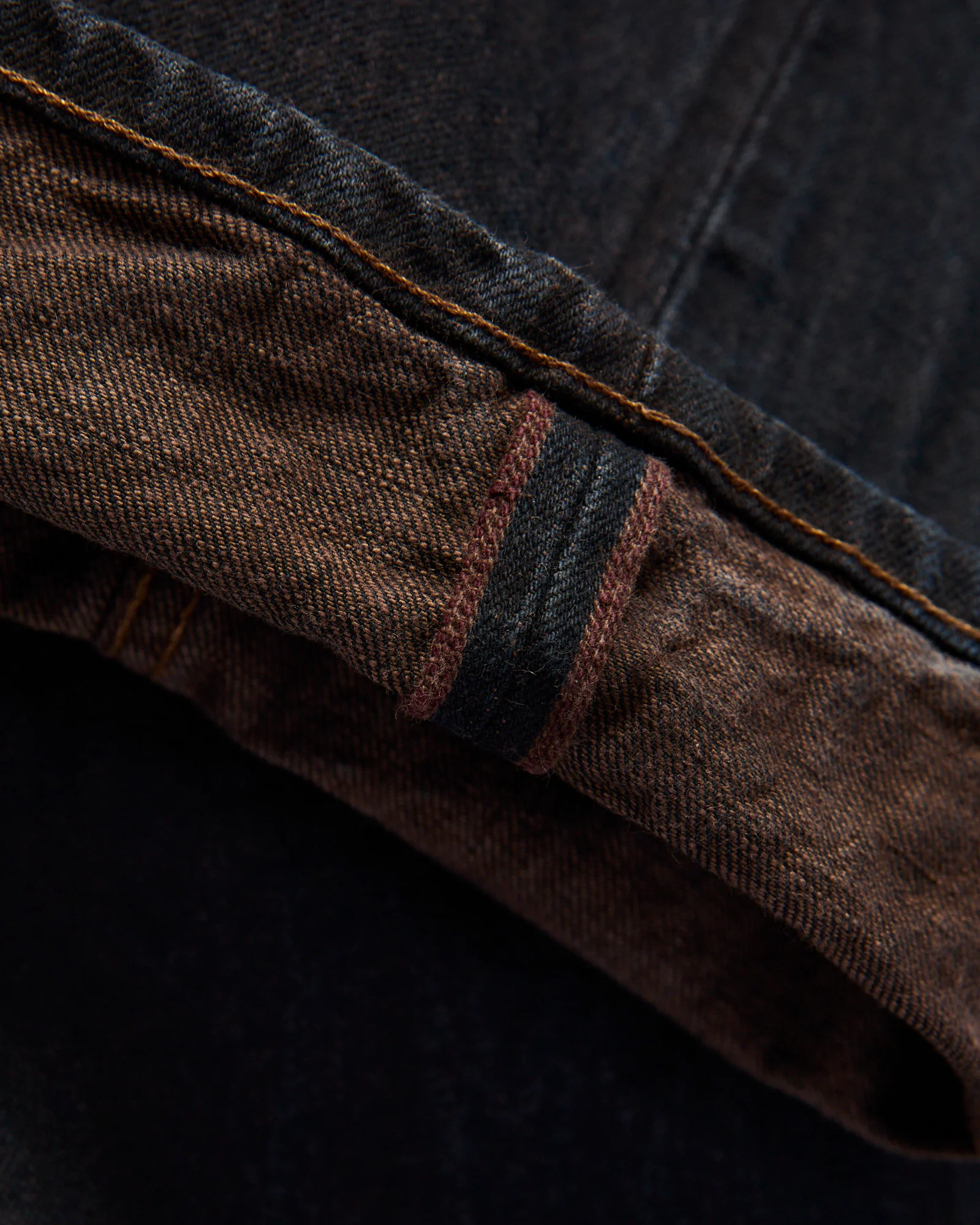 "Natural Dye Pack" 14oz Brown Selvedge Denim - Relaxed Straight Fit - Image 9