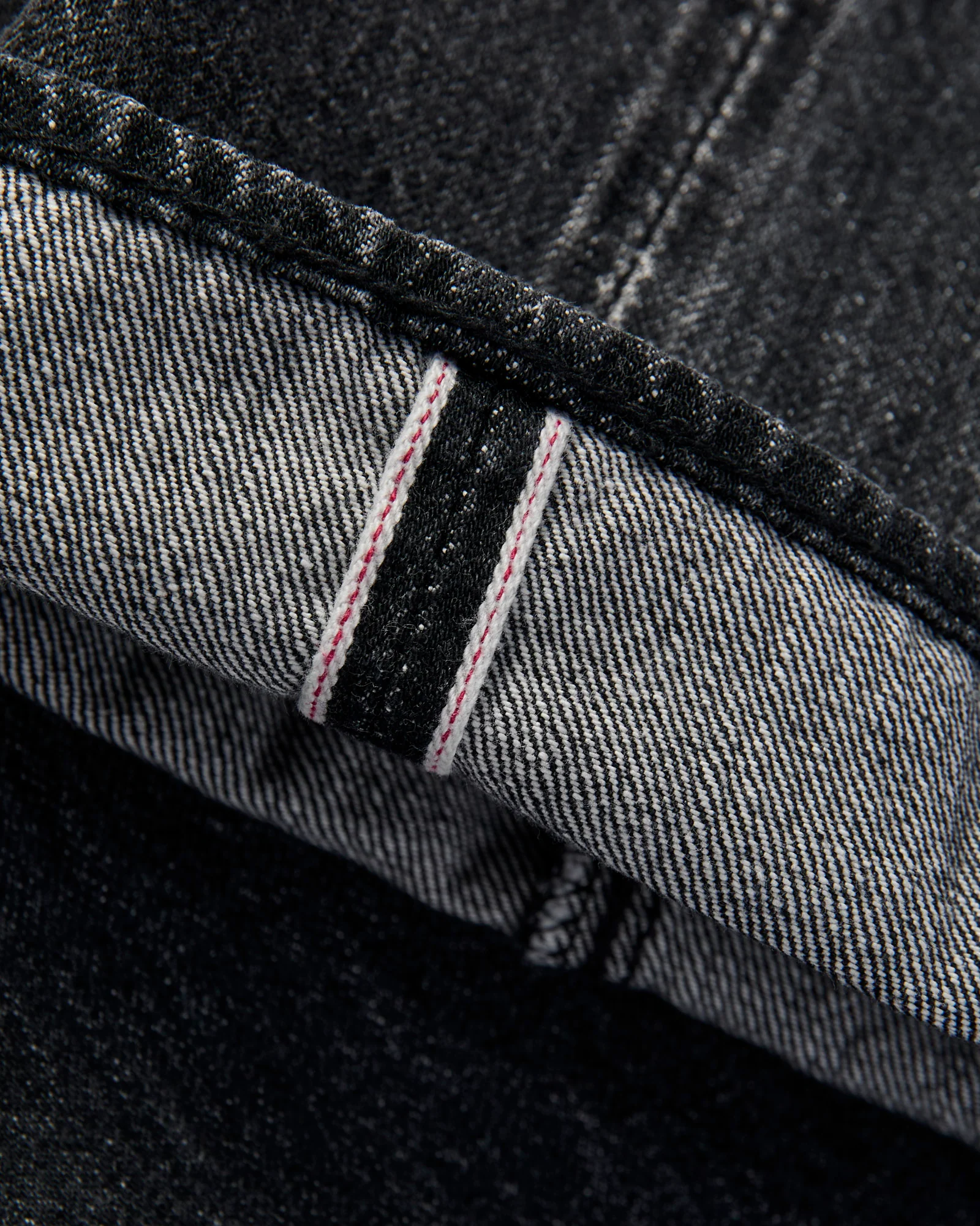 "Natural Used Black" 14oz Washed Selvedge Denim - Regular Straight Fit - Image 8