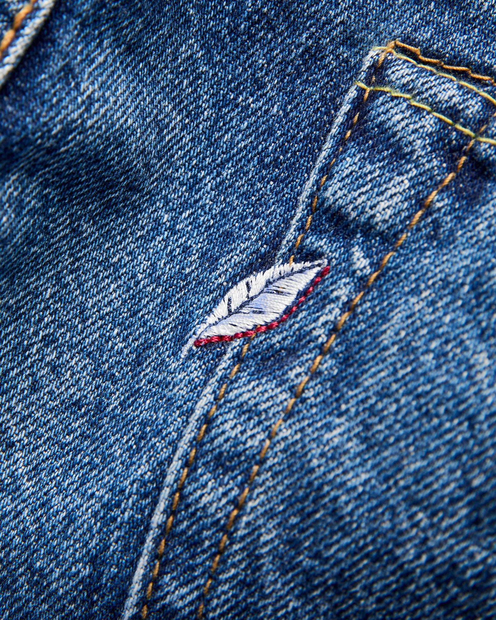 "Natural Used Indigo" 14oz Washed Selvedge Denim - Regular Straight Fit - Image 4