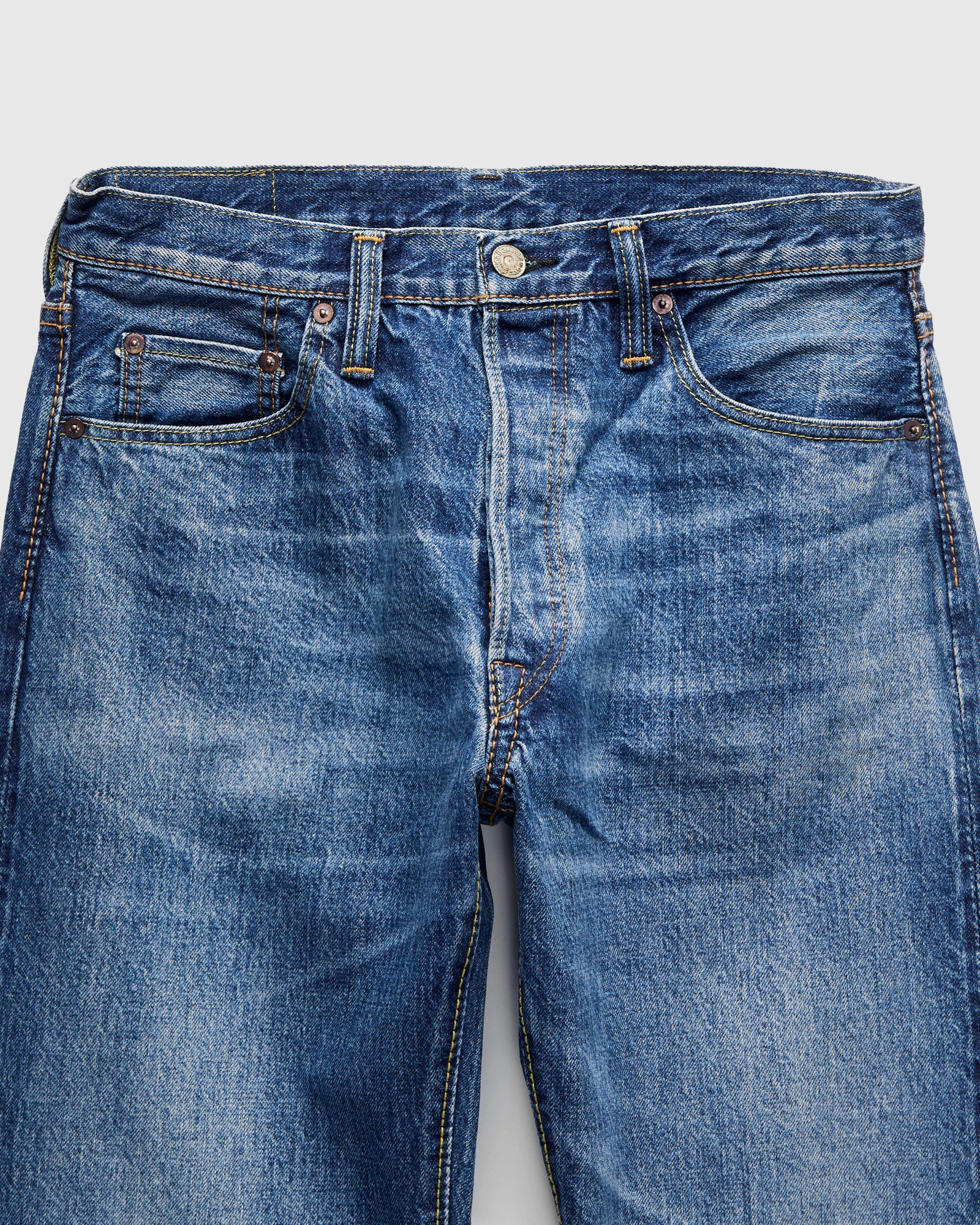 "Natural Used Indigo" 14oz Washed Selvedge Denim - Regular Straight Fit - Image 5