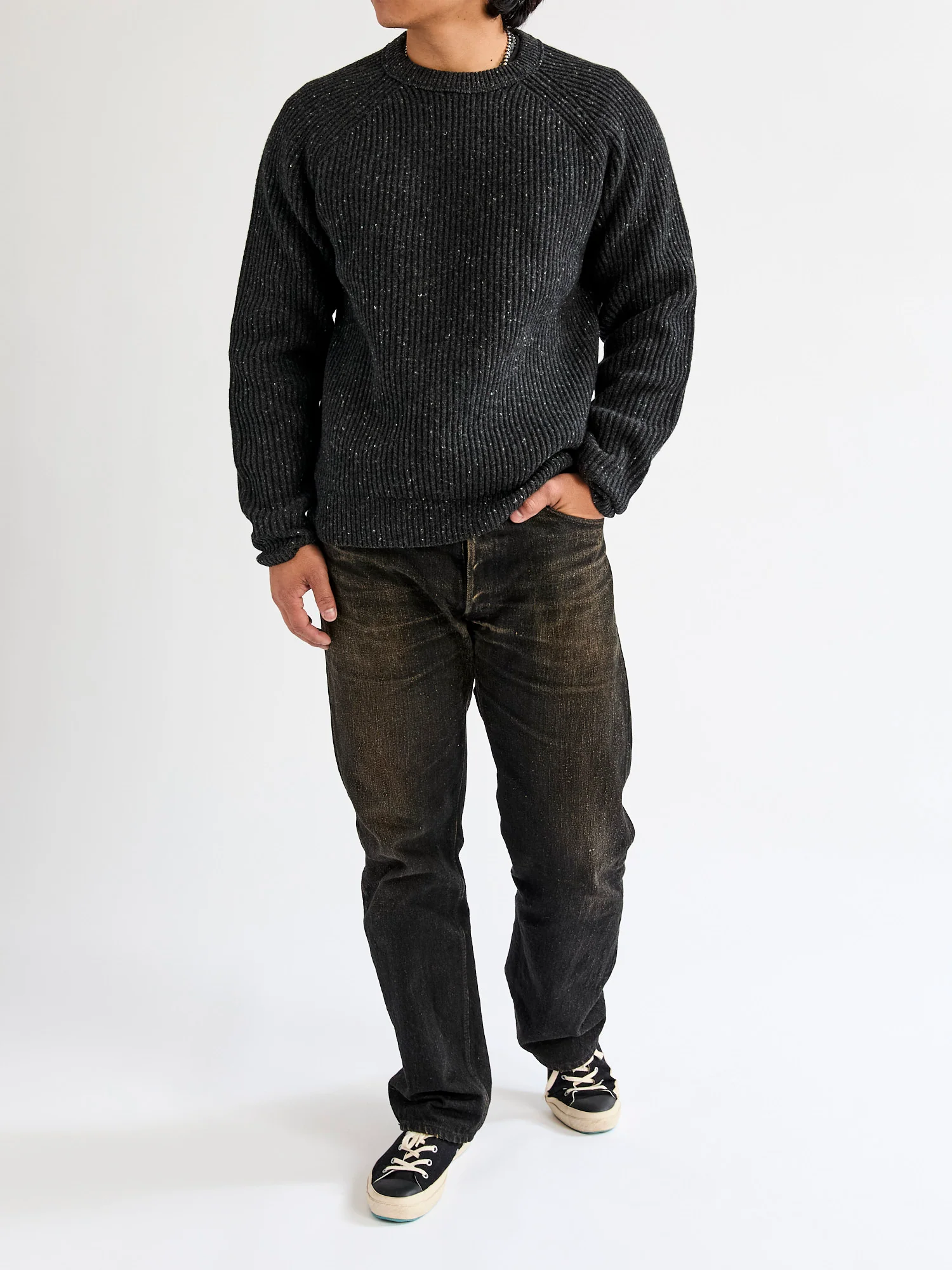 Nep Merino Kenny Crewneck in Black - Image 8