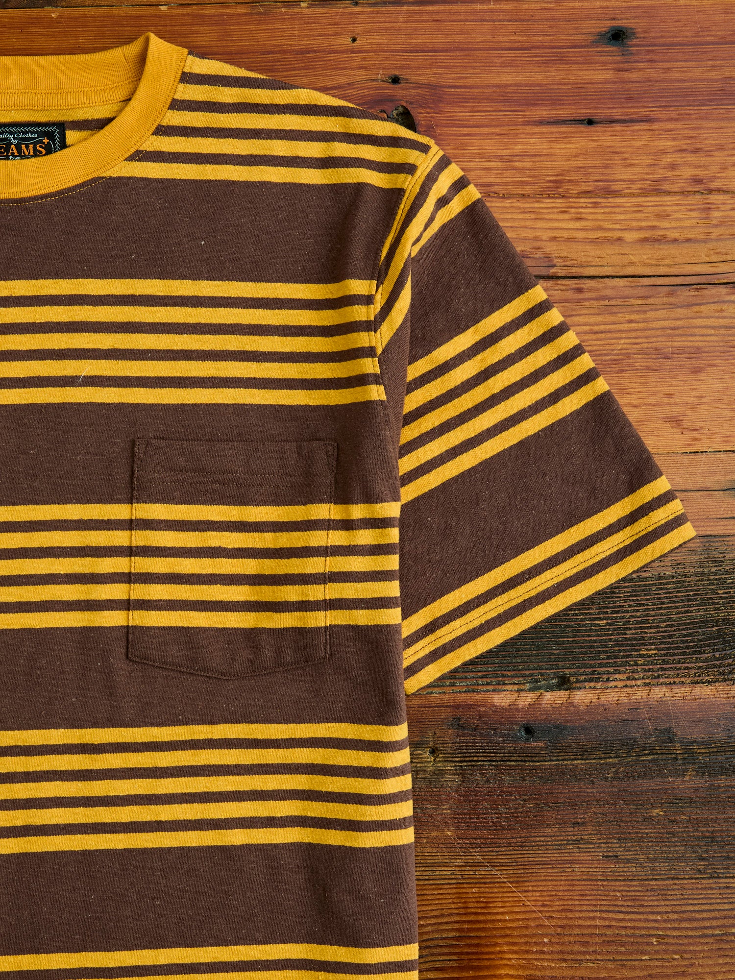 Nep Stripe Pocket T-Shirt in Brown - Image 4