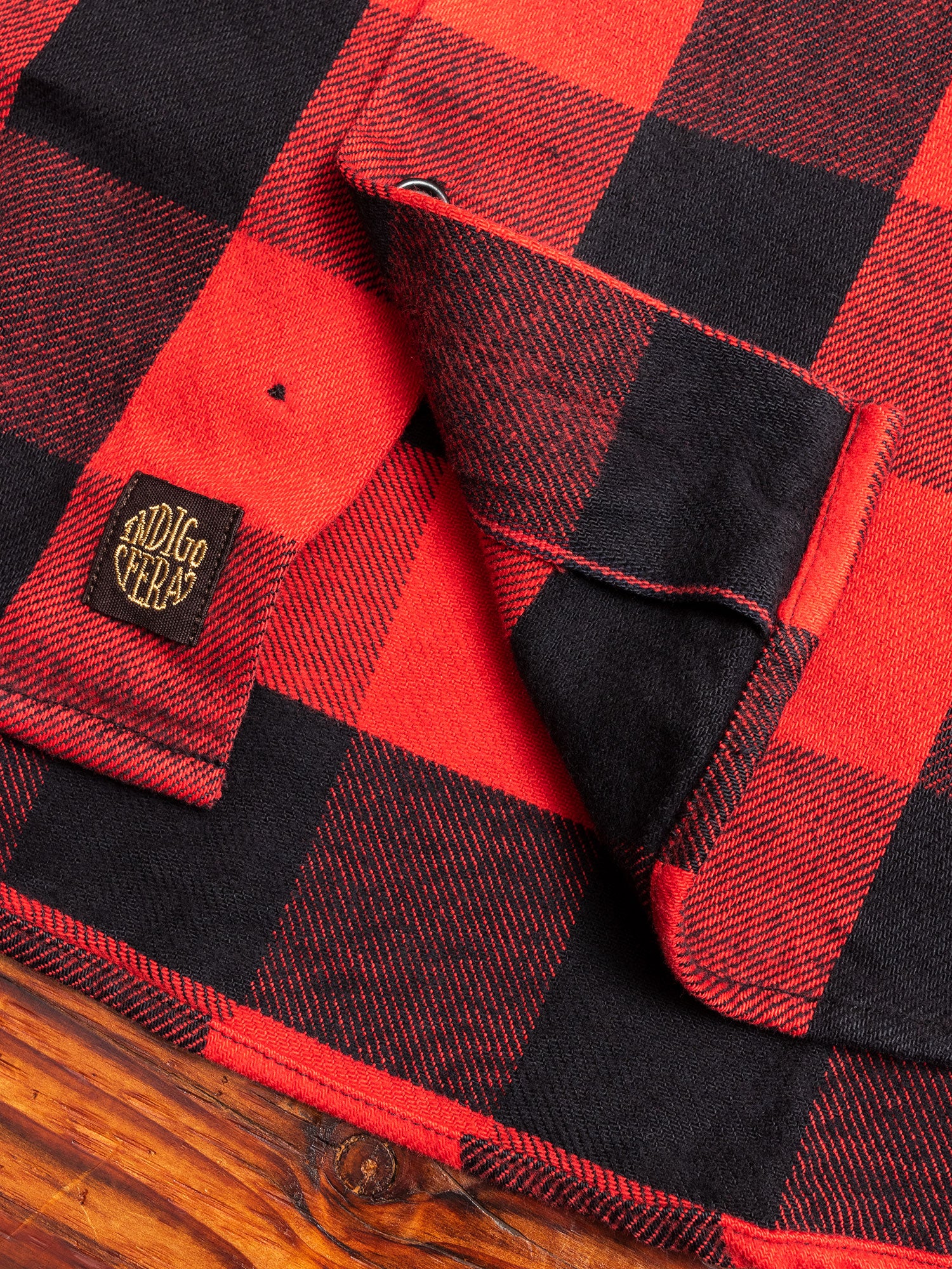 Norris Selvedge Flannel in Red - Image 6