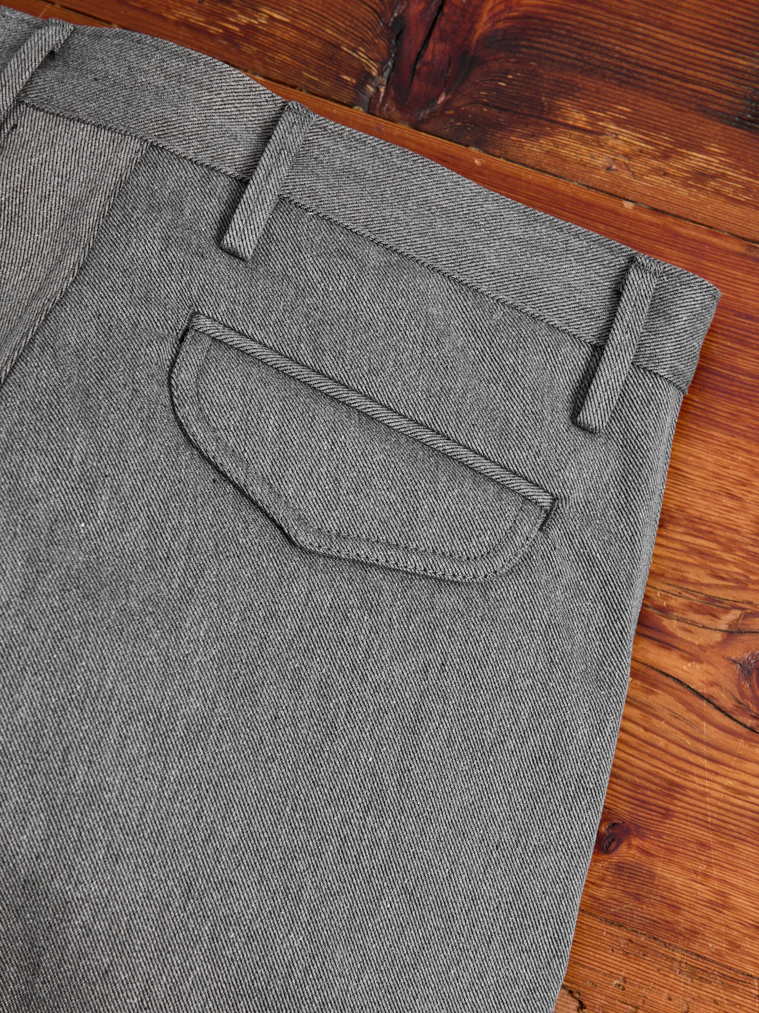 "Officer High Trouser" in 12oz Grey Selvedge Denim - Image 7