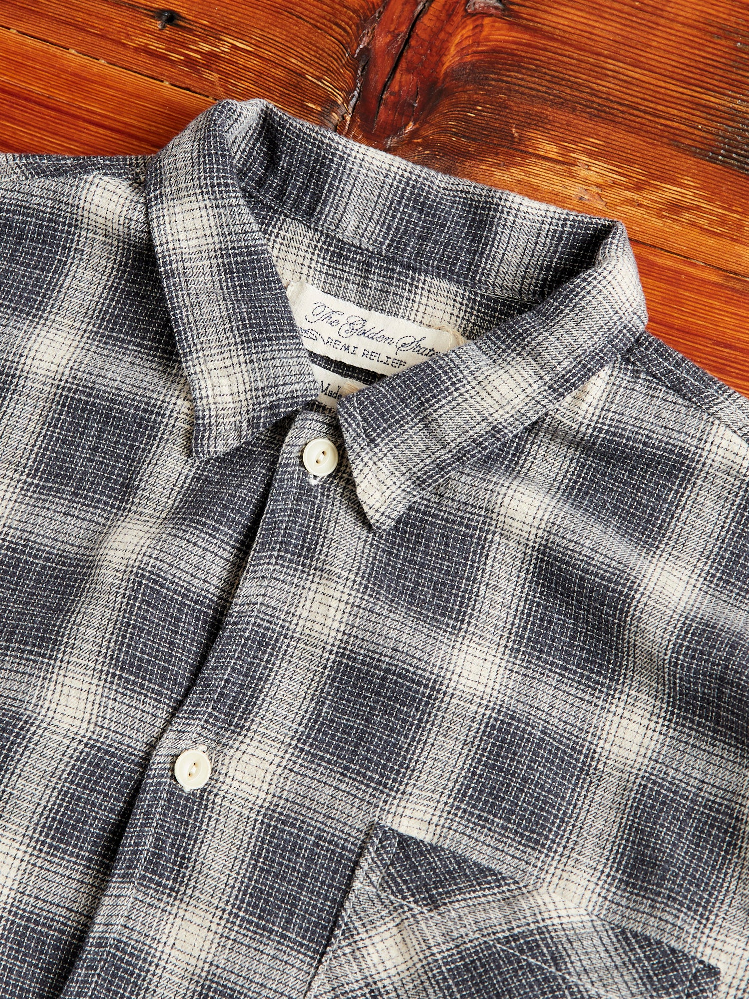 Ombre Nel Checked Flannel Shirt in Black - Image 3