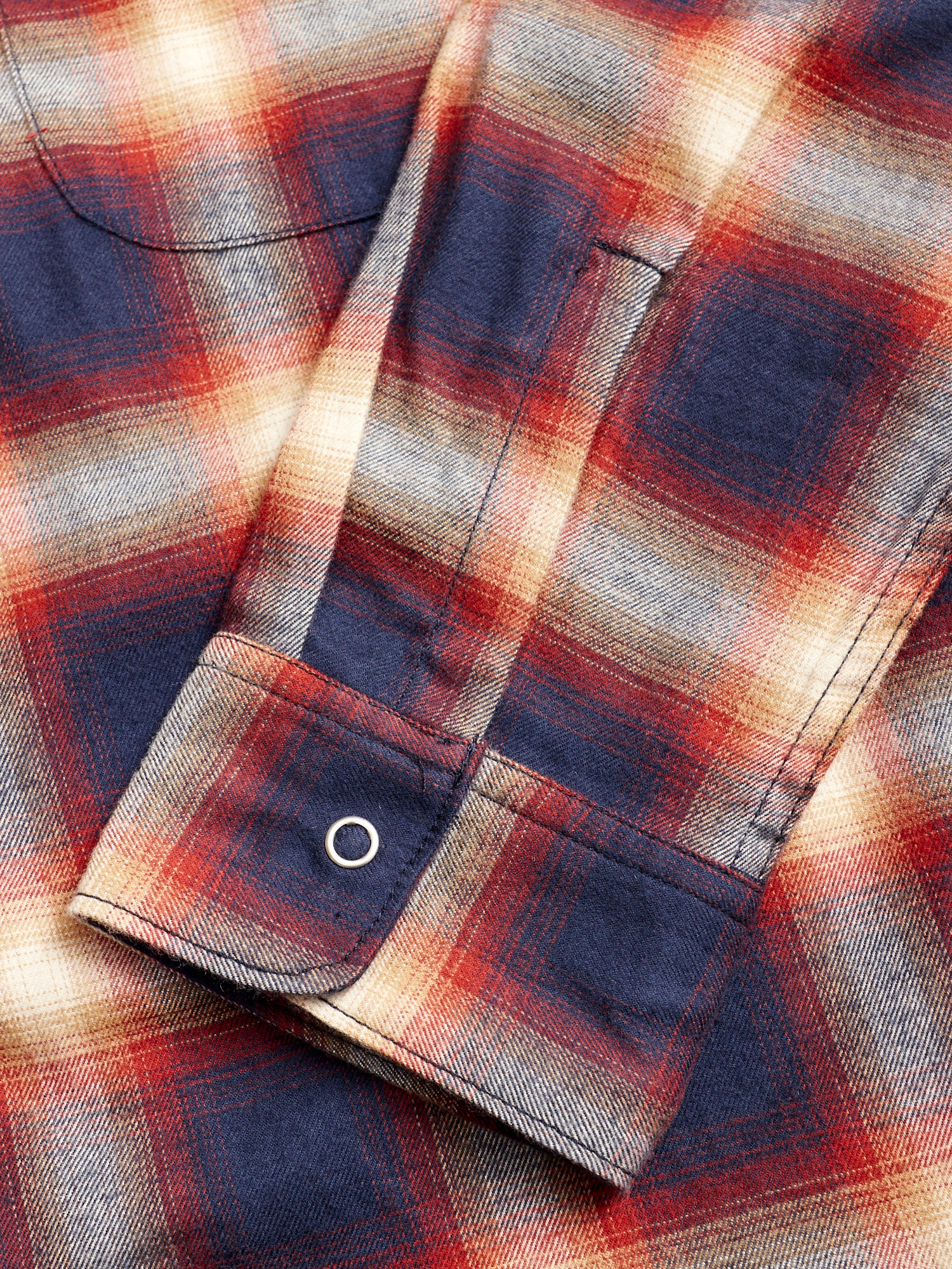 Rayon Ombre Open Collar Shirt in Navy - Image 7
