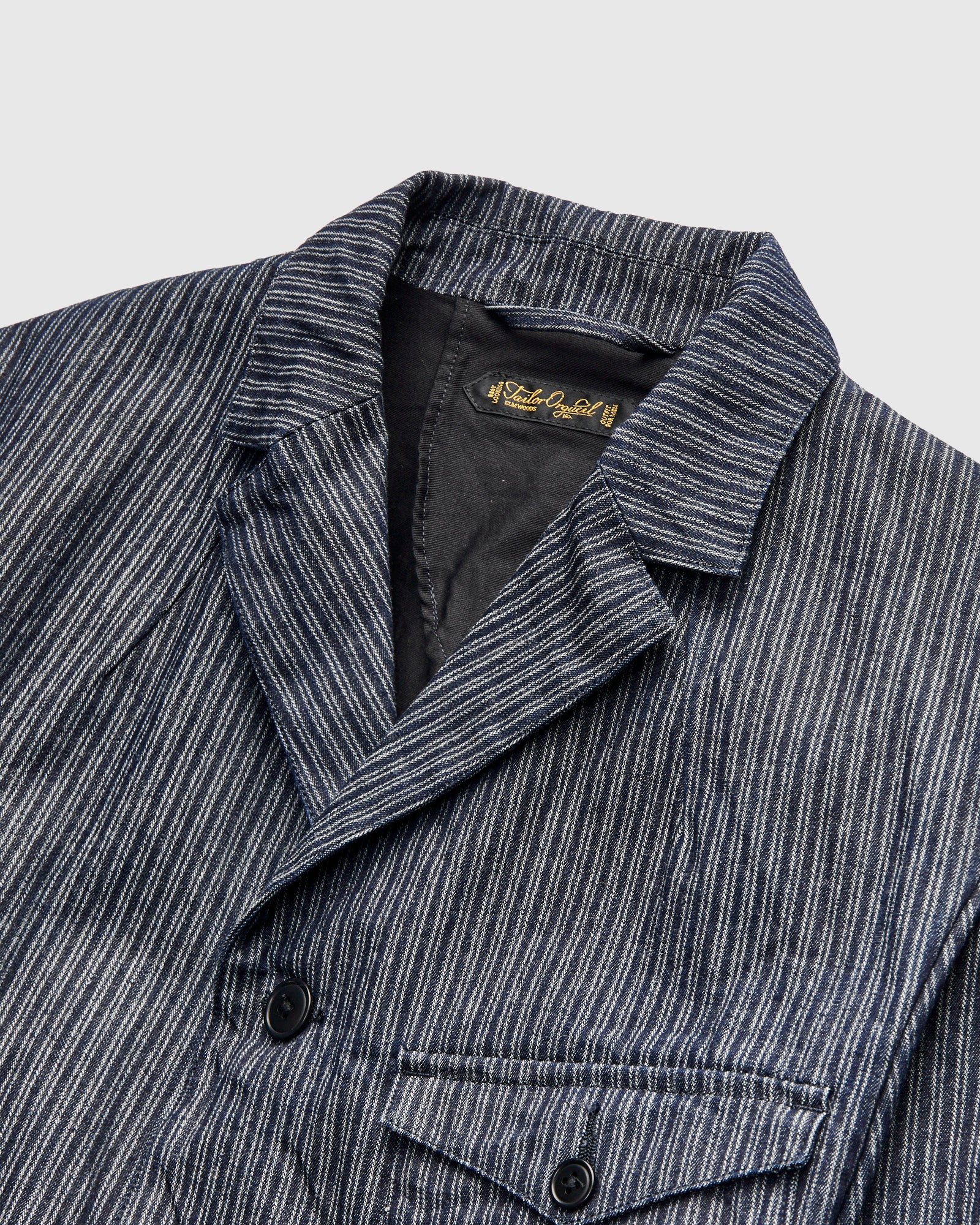 OR-4325 Dobby Sack Jacket in Indigo Stripe - Image 4