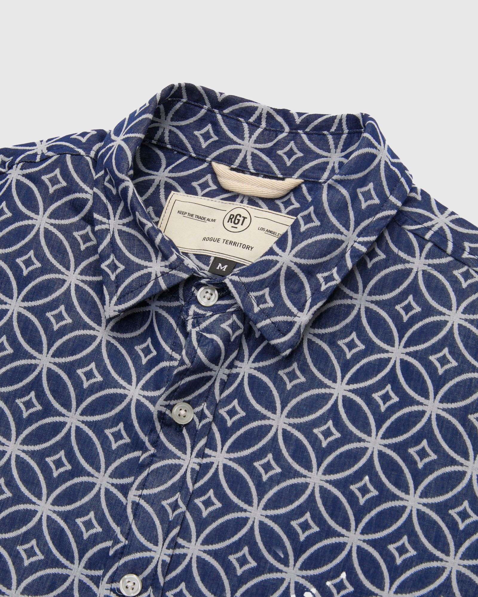 "Oxford SS Shirt" in Indigo Shippo - Image 3