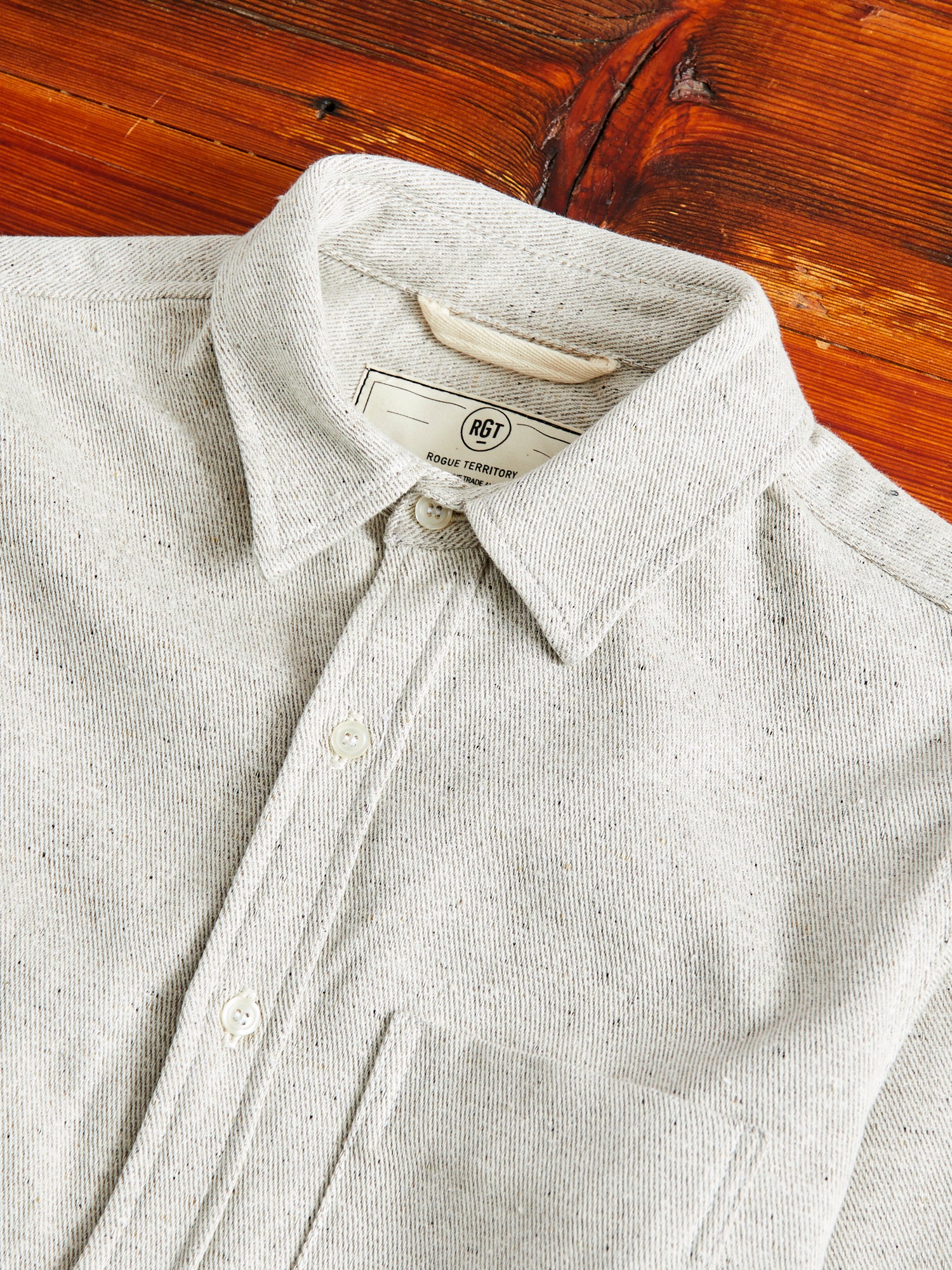 "Oxford Shirt" in Natural Reverse Brushed Flannel - Image 2