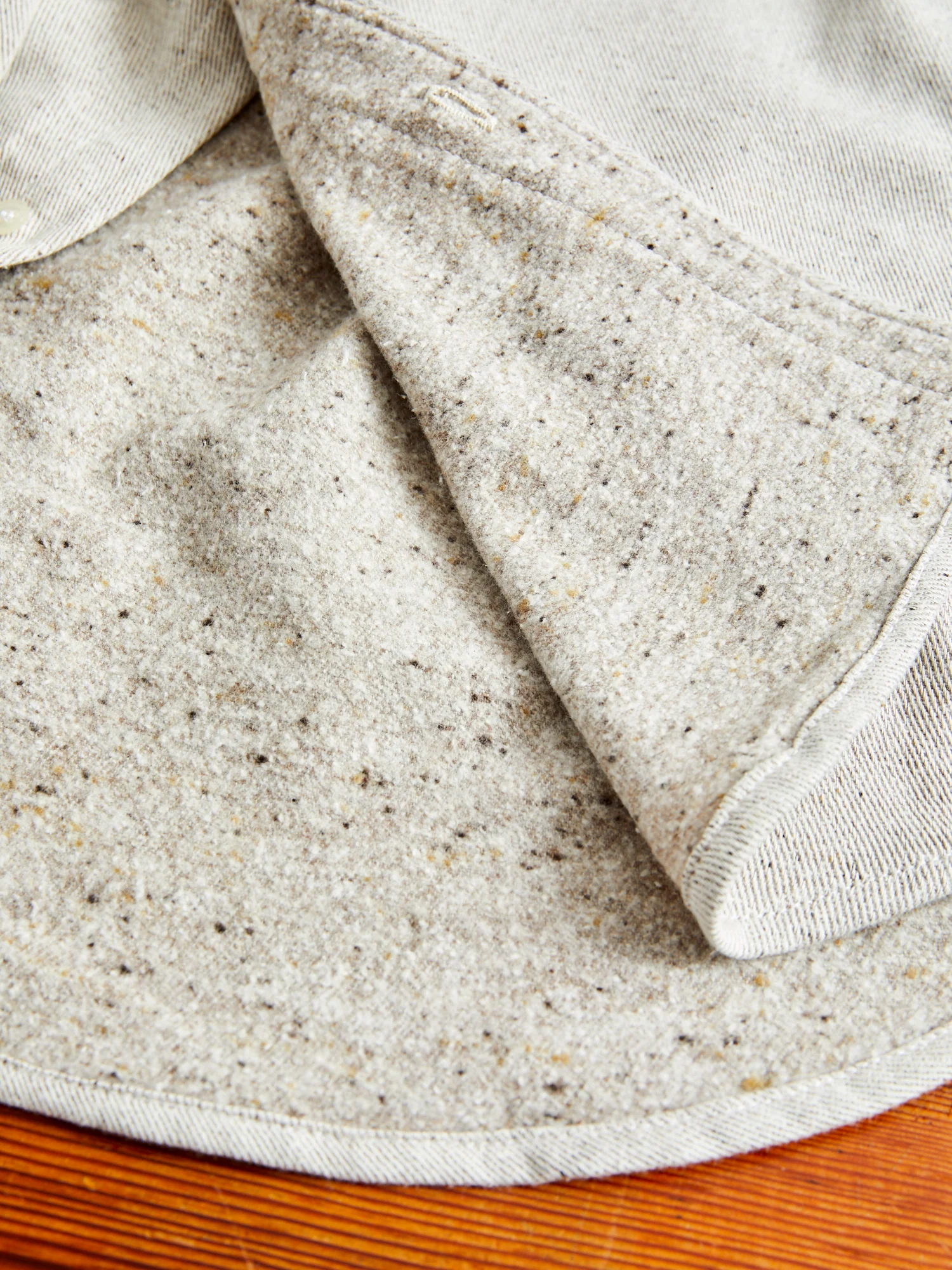 "Oxford Shirt" in Natural Reverse Brushed Flannel - Image 7