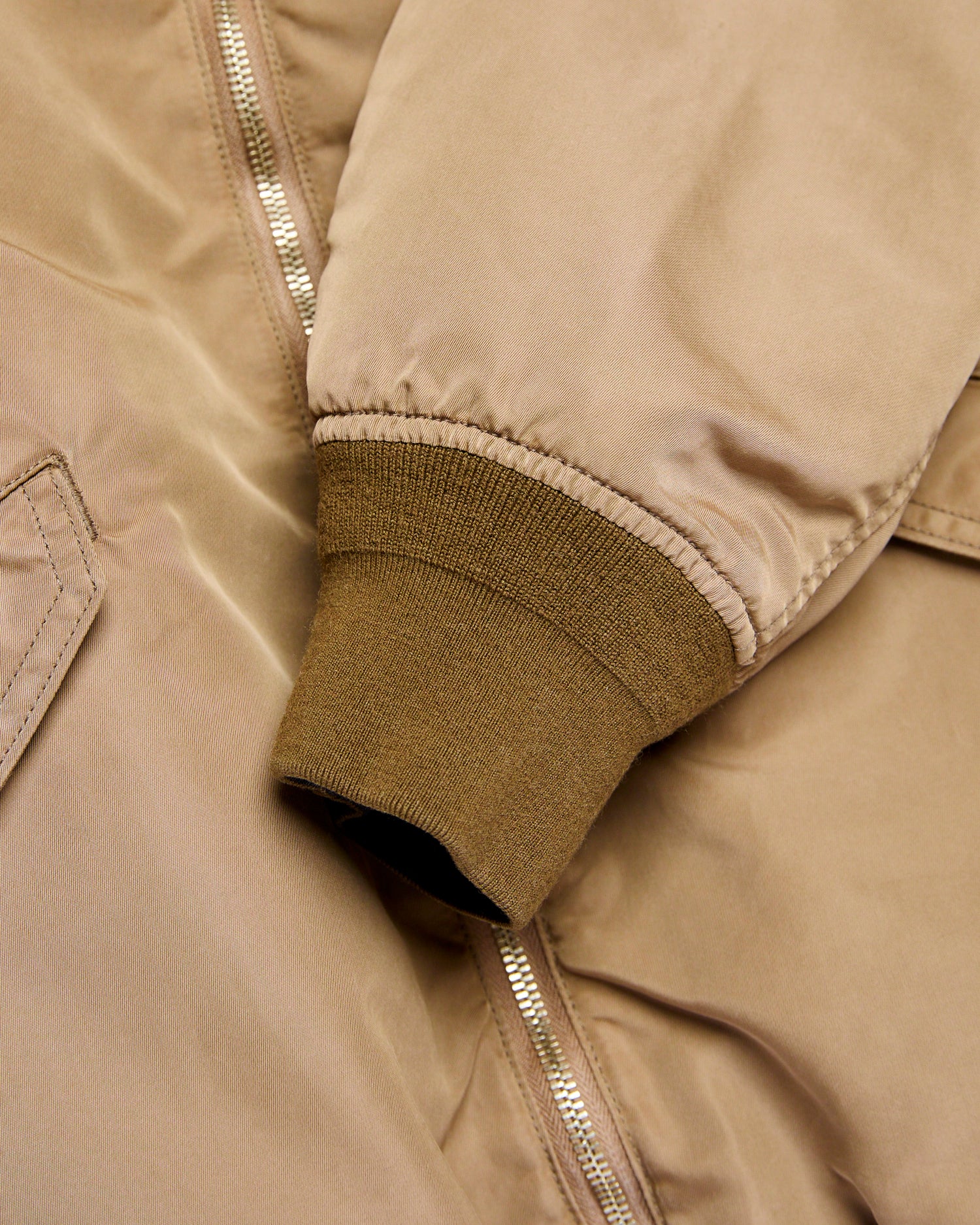 "Panther" Reversible Nylon Twill MA-1 Bomber Jacket in Brown - Image 10