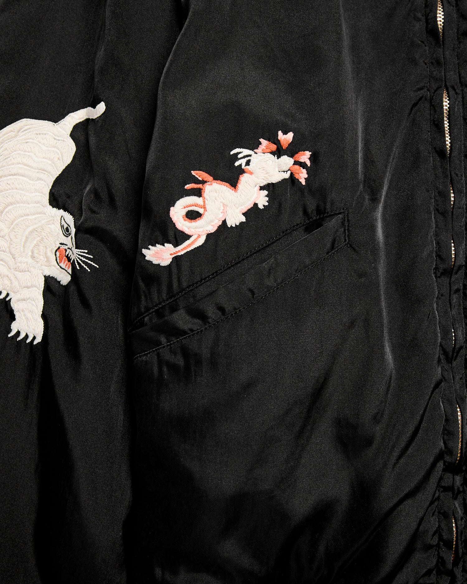 "Panther" Reversible Nylon Twill MA-1 Bomber Jacket in Brown - Image 12