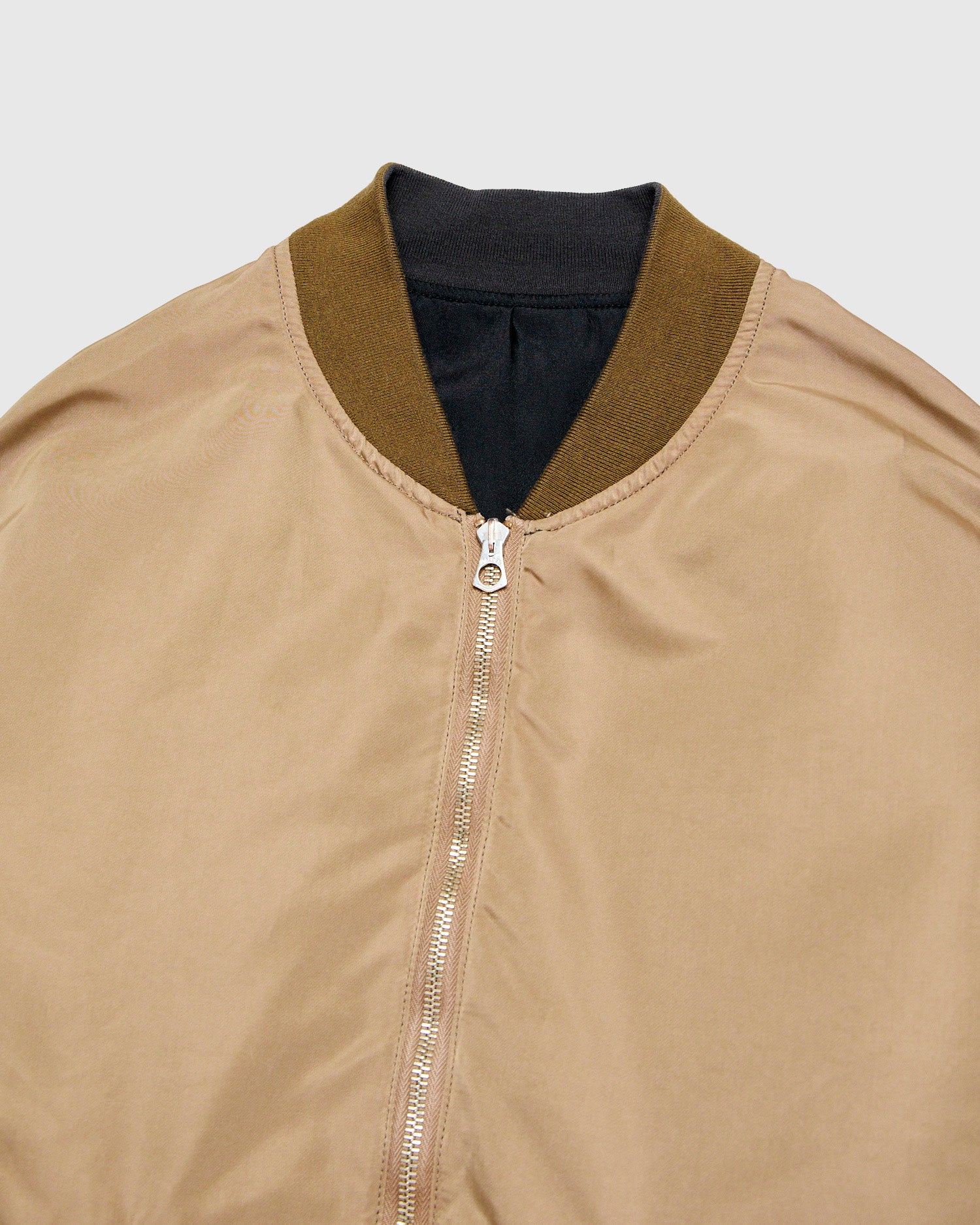 "Panther" Reversible Nylon Twill MA-1 Bomber Jacket in Brown - Image 5