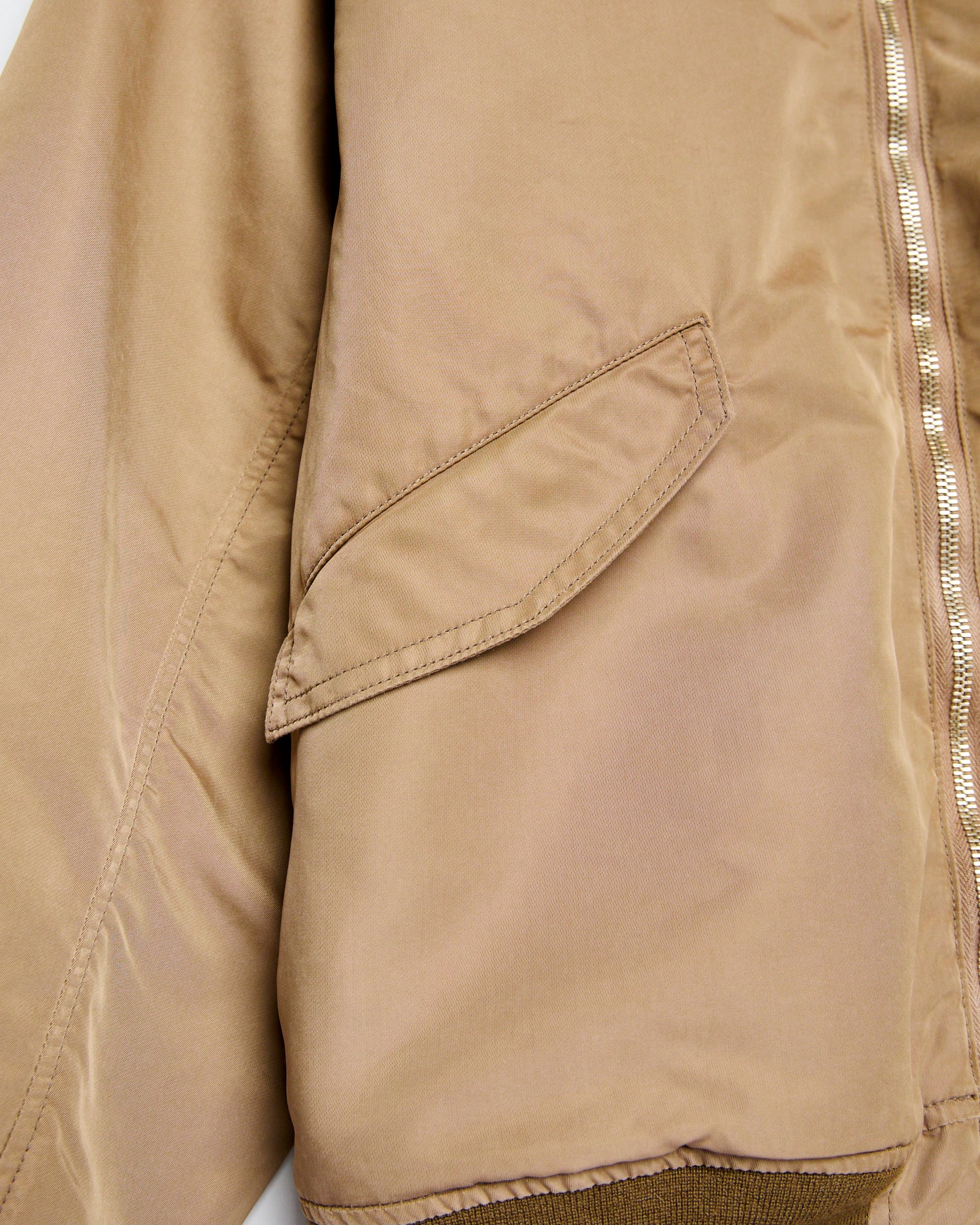 "Panther" Reversible Nylon Twill MA-1 Bomber Jacket in Brown - Image 6