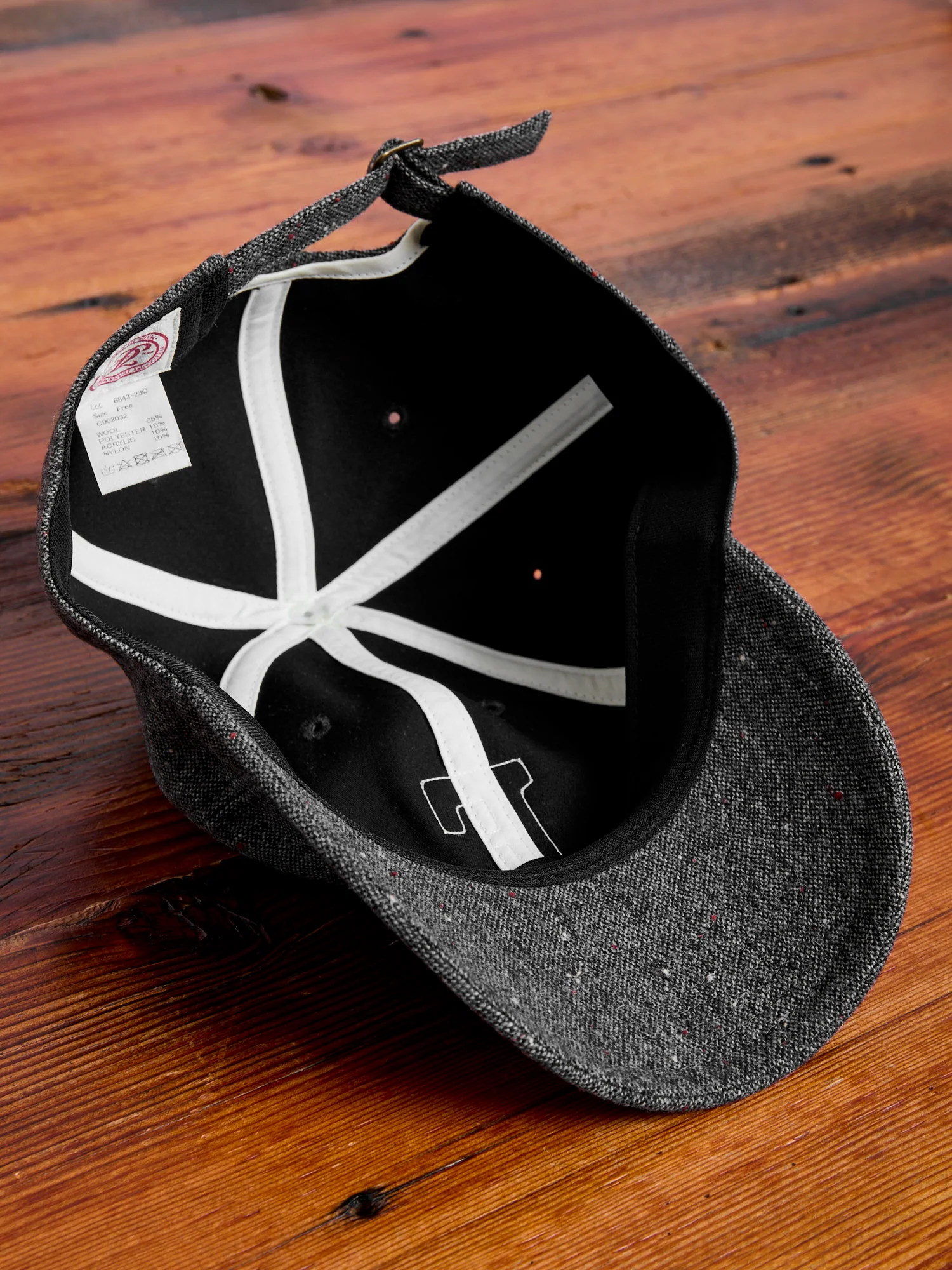 Patch Tweed Baseball Cap in Charcoal - Image 7