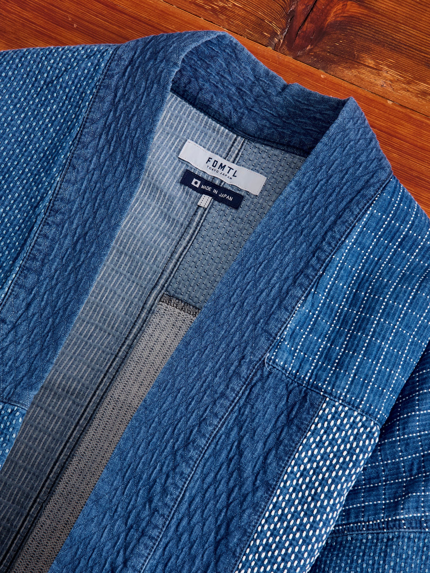 Patchwork Haori Jacket in Indigo 3-Year Wash - Image 4