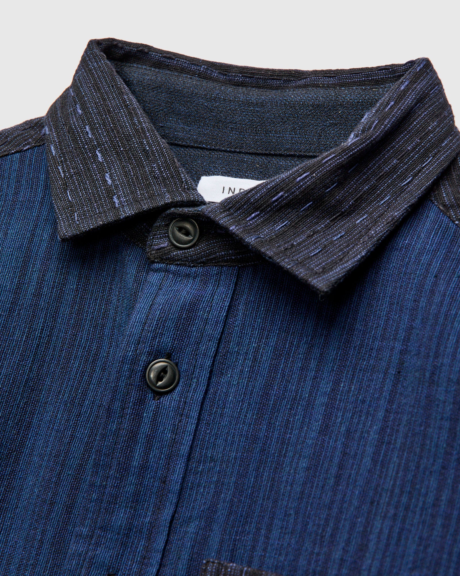 Patchwork Matty Overshirt in Iron Indigo Spacedye - Image 3