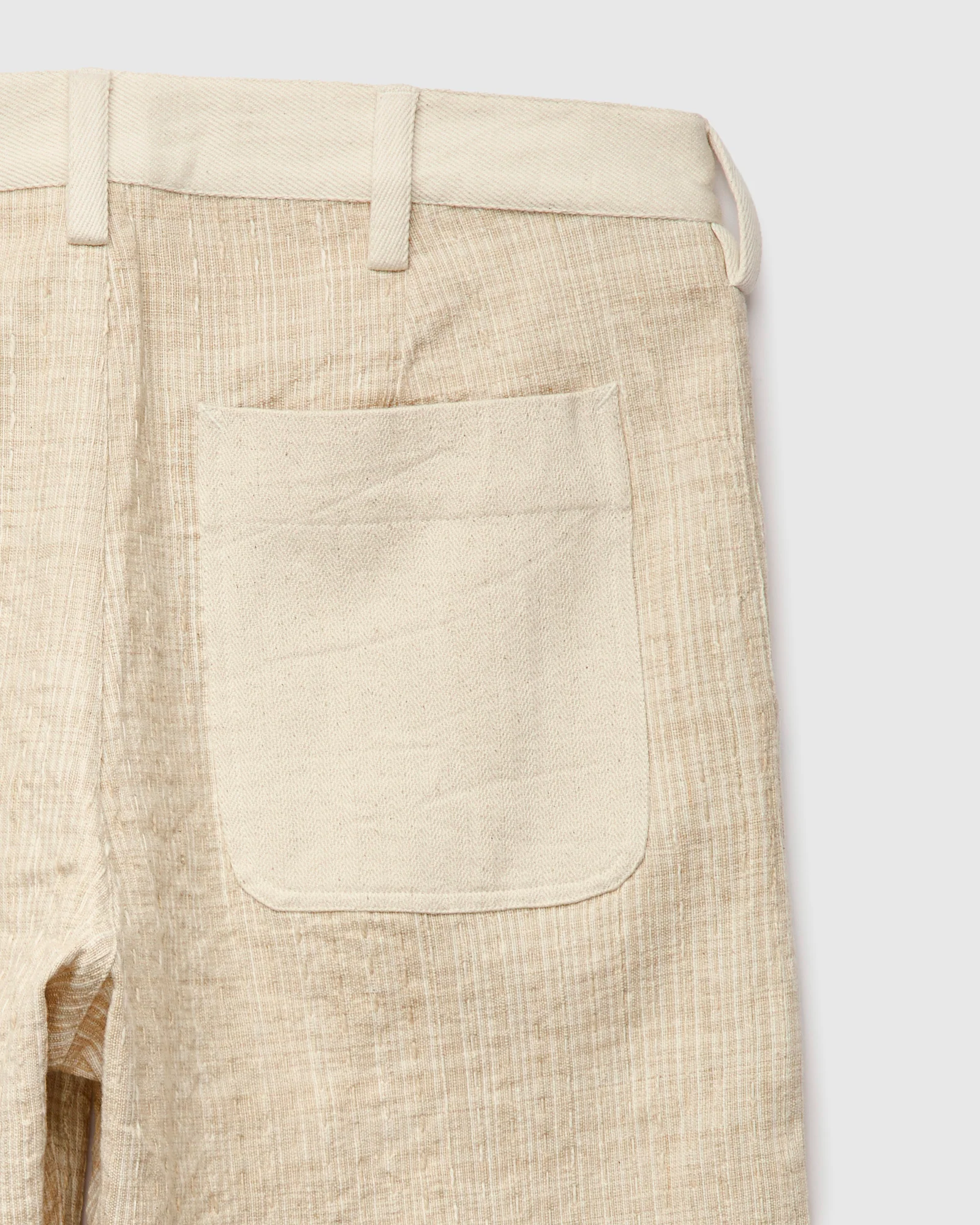 Patchwork Stitch Isaac Pants in Natural Oat Spacedye - Image 3