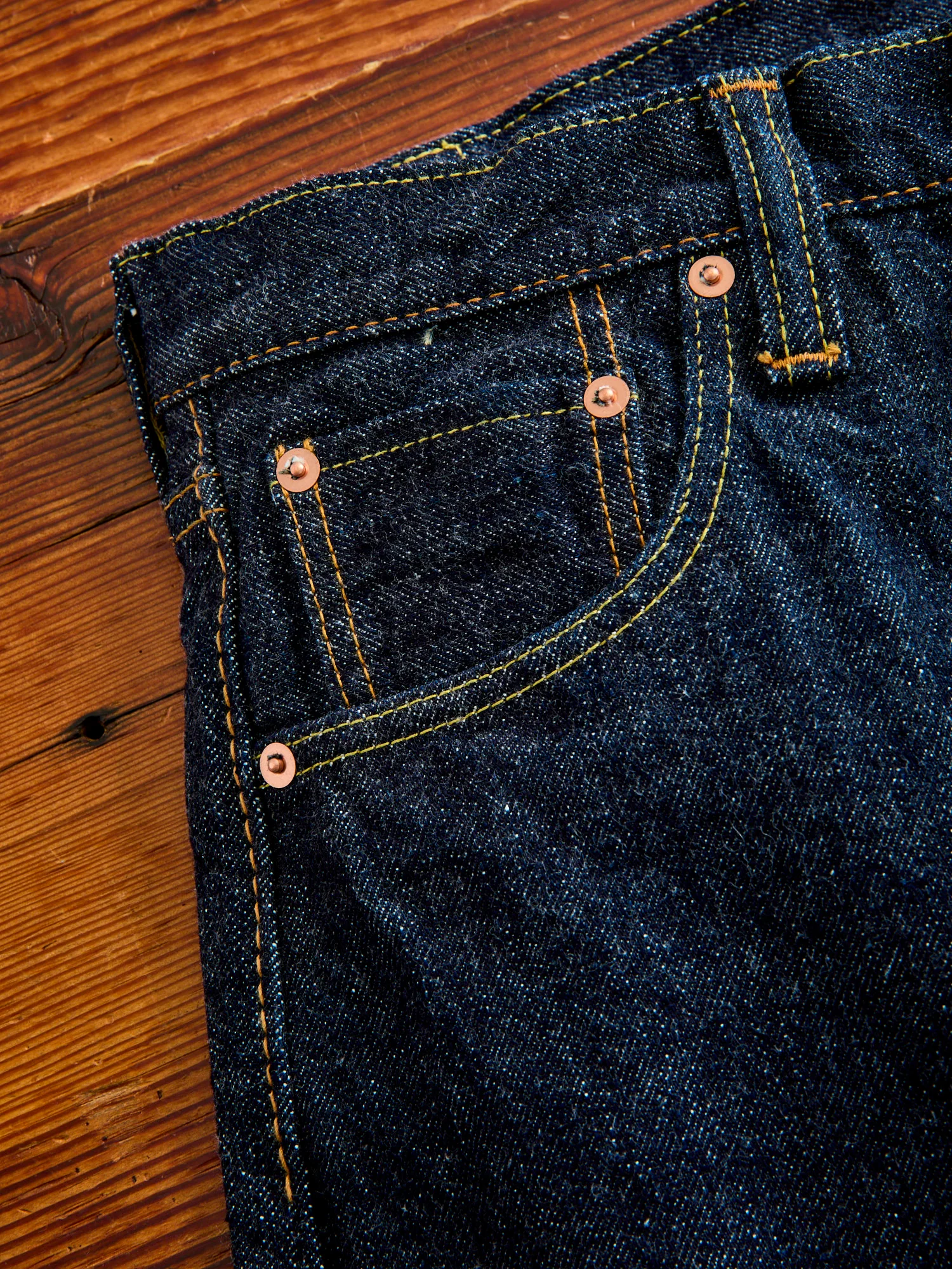 PBE-019 17oz Beige Core Pop-up Selvedge Denim - Relaxed Tapered Fit - Image 8