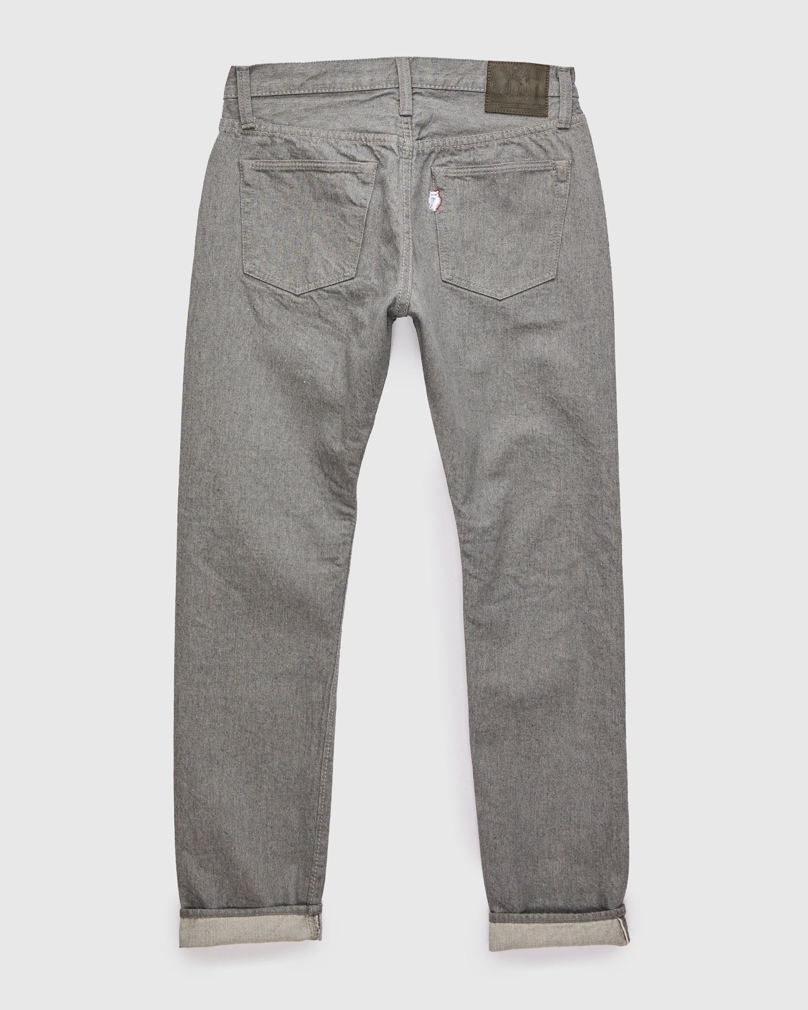 "Moonrock" 14oz Rinsed Heather Grey Selvedge Denim - Relaxed Tapered Fit - Image 3
