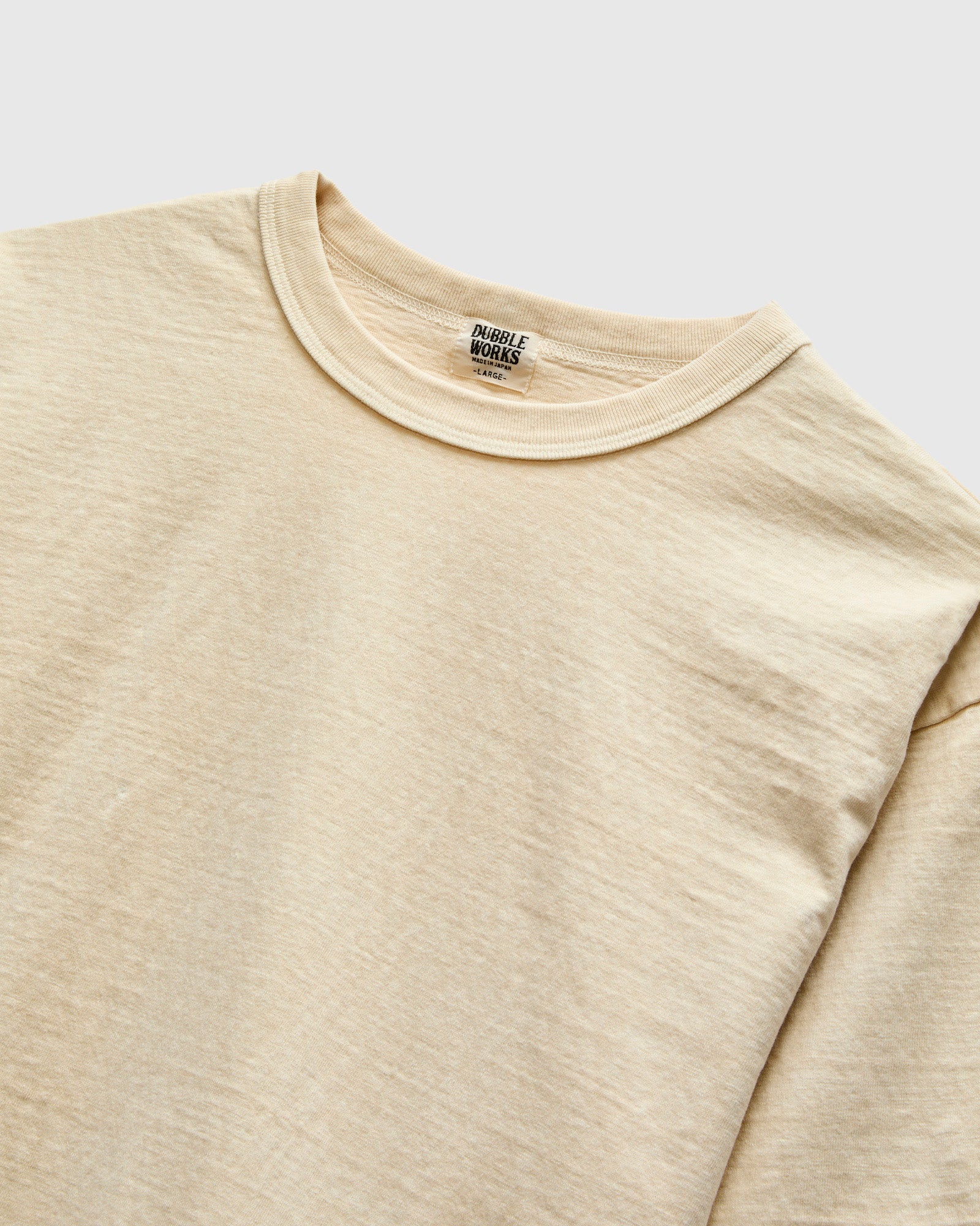 Pigment Dyed Fallen Cotton Slub Tee in Cream - Image 4
