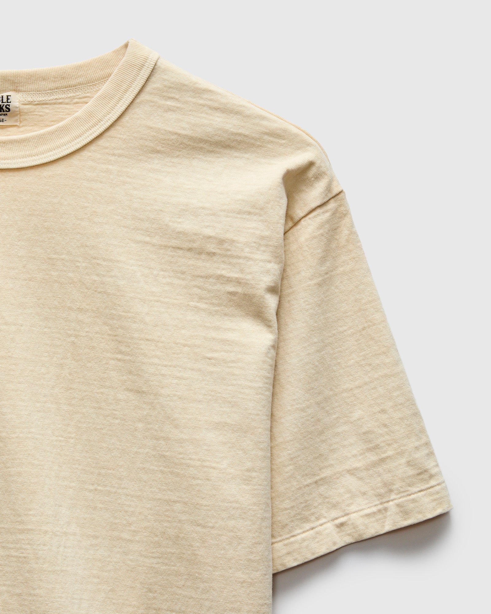 Pigment Dyed Fallen Cotton Slub Tee in Cream - Image 6