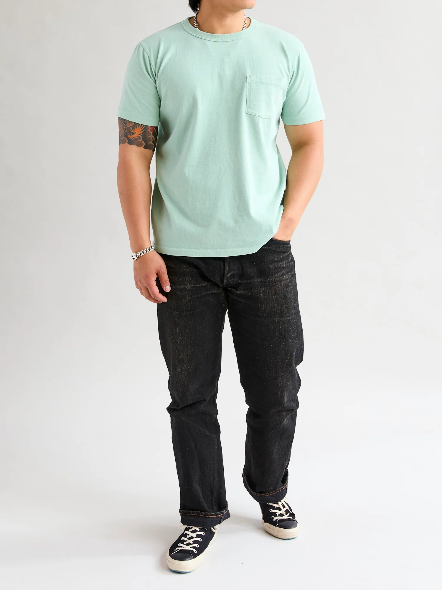 Pigment Dyed Pocket Tee in Nephrite - Image 8