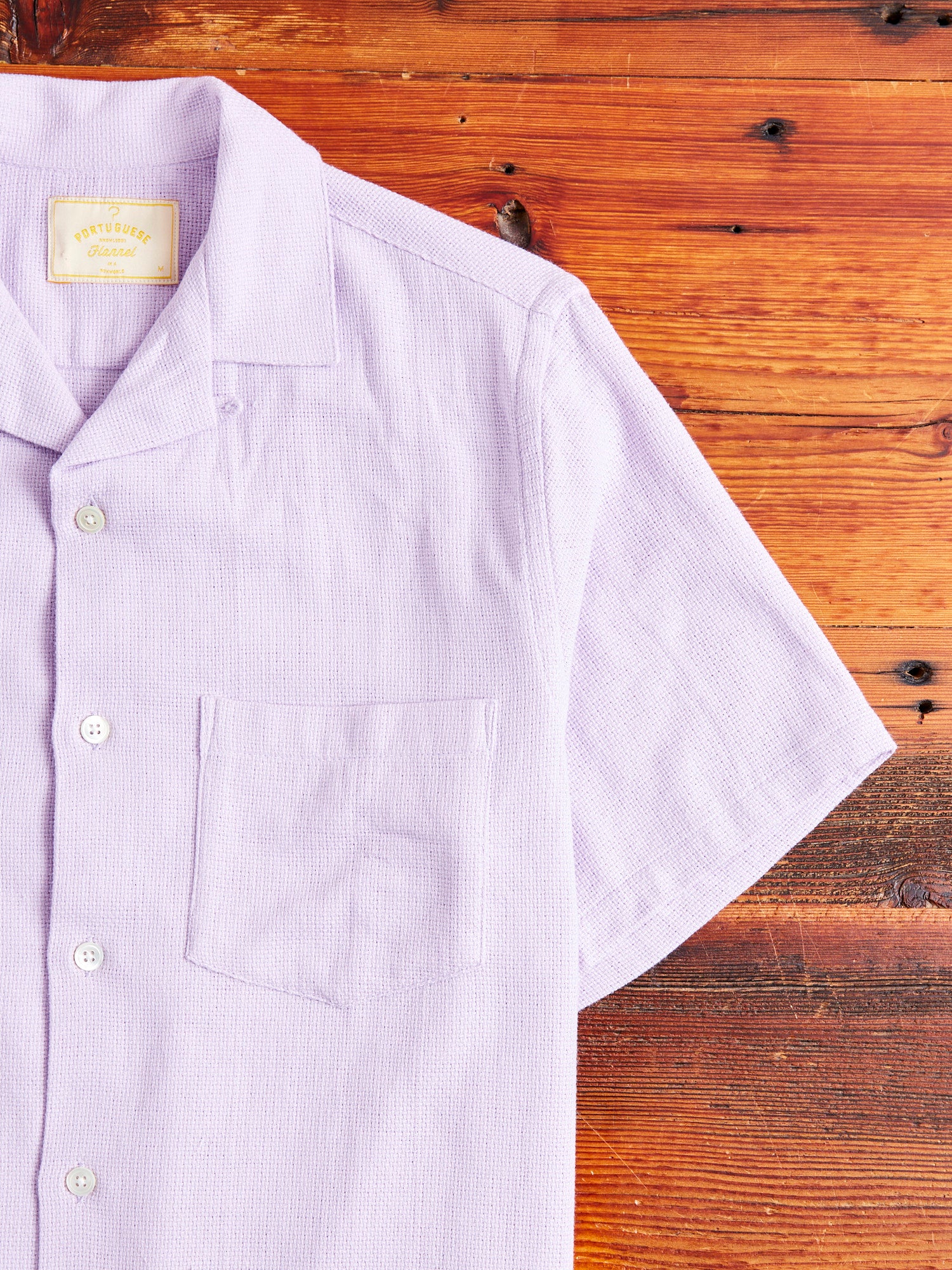 Pique Button-Up Shirt in Lavanda - Image 4