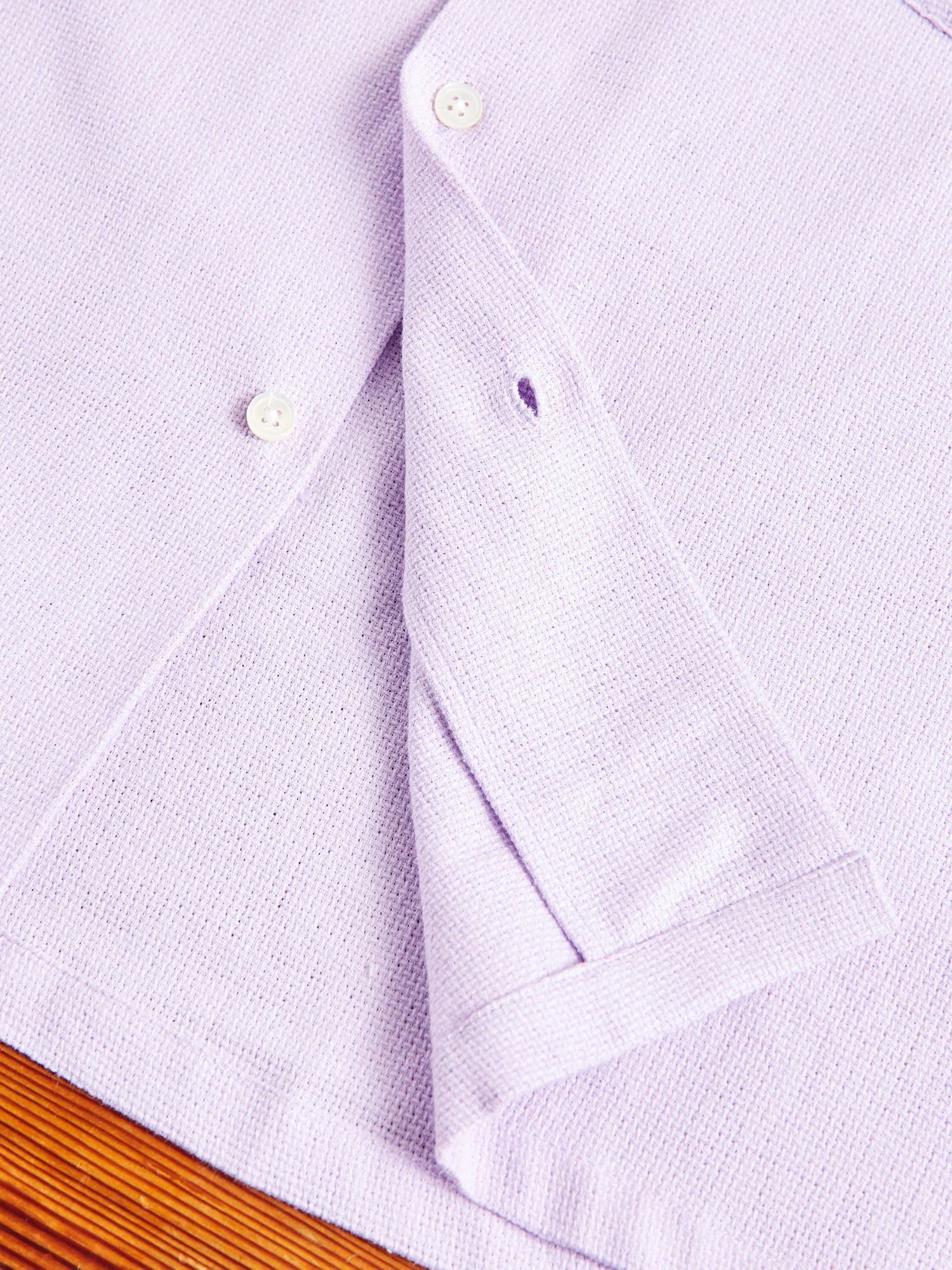 Pique Button-Up Shirt in Lavanda - Image 9