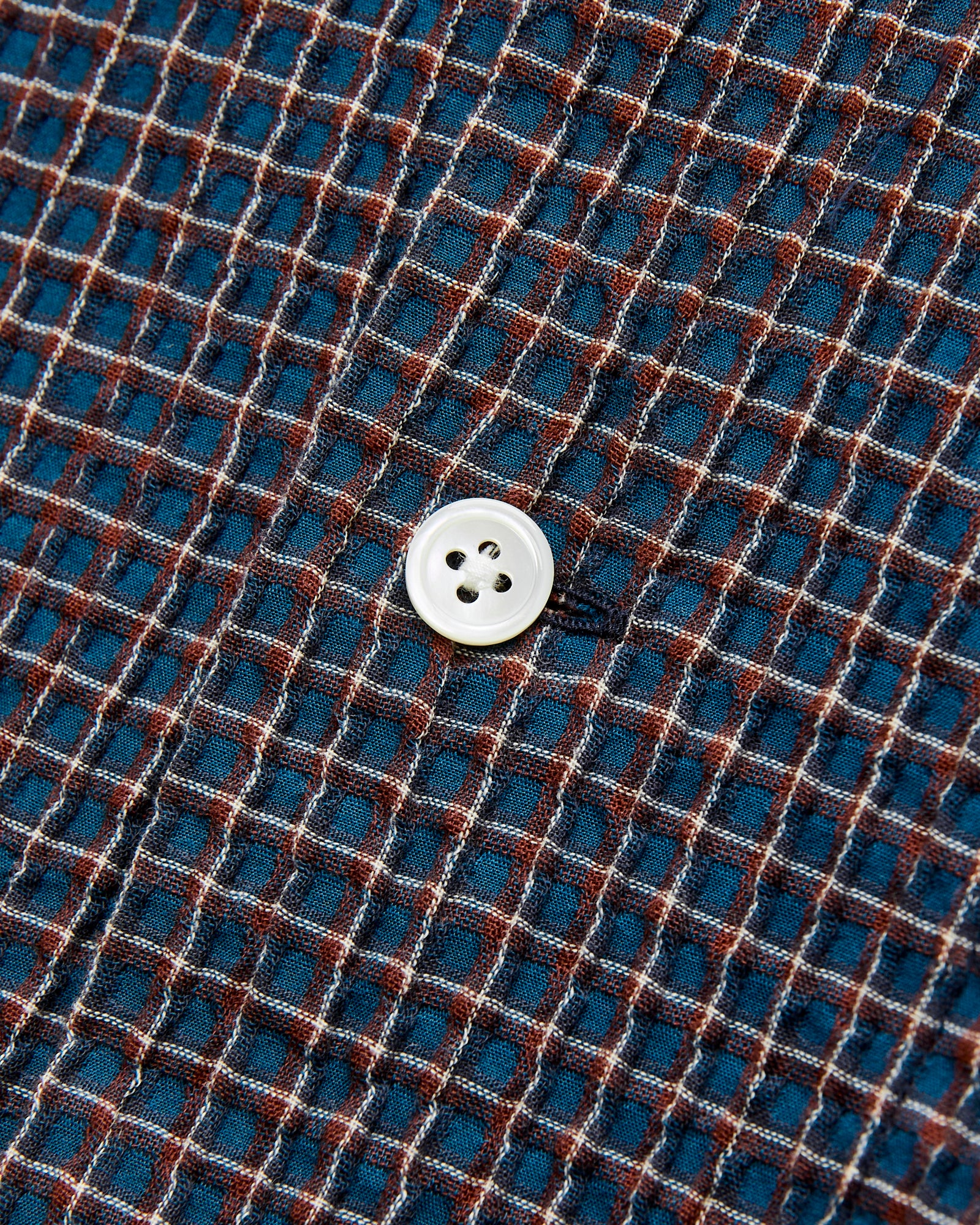 Plaid Button-Down Shirt in Navy - Image 5