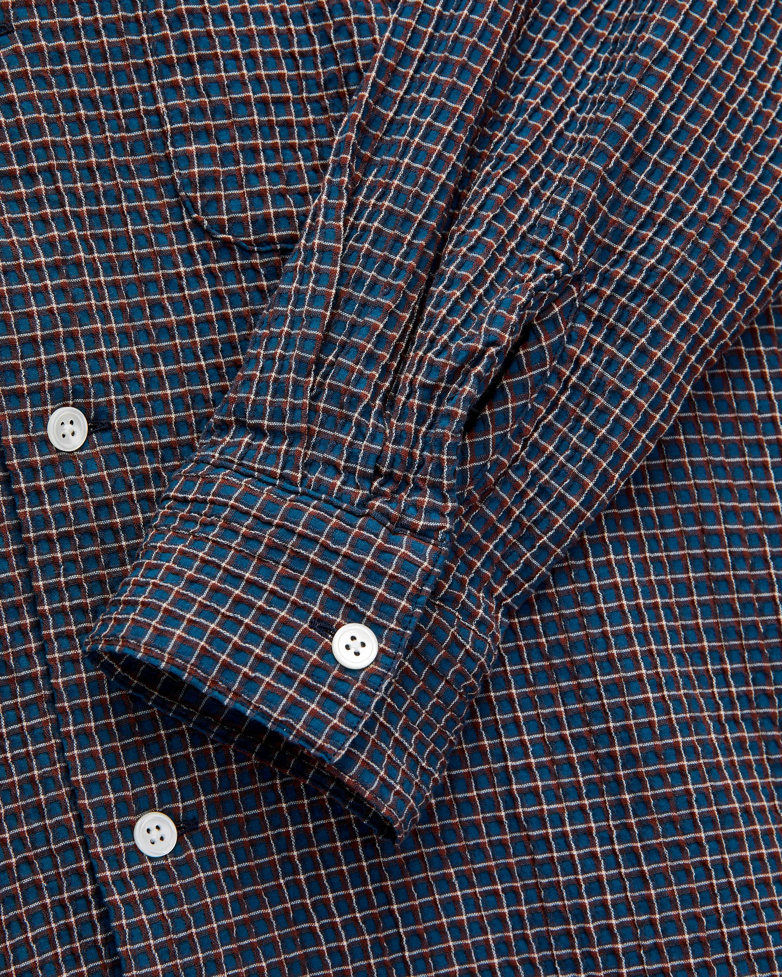 Plaid Button-Down Shirt in Navy - Image 7