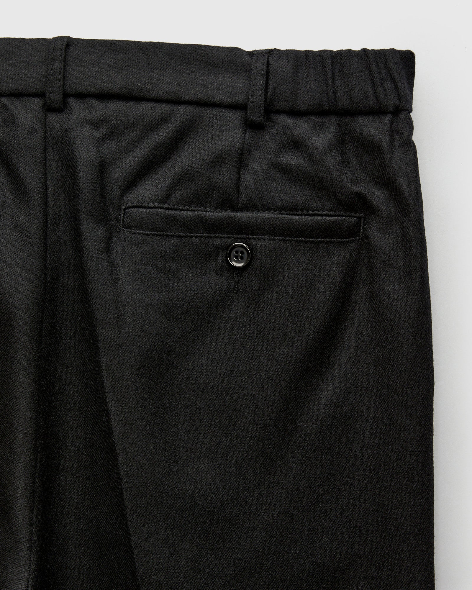 Pleated Trouser in Black Wool - Image 3
