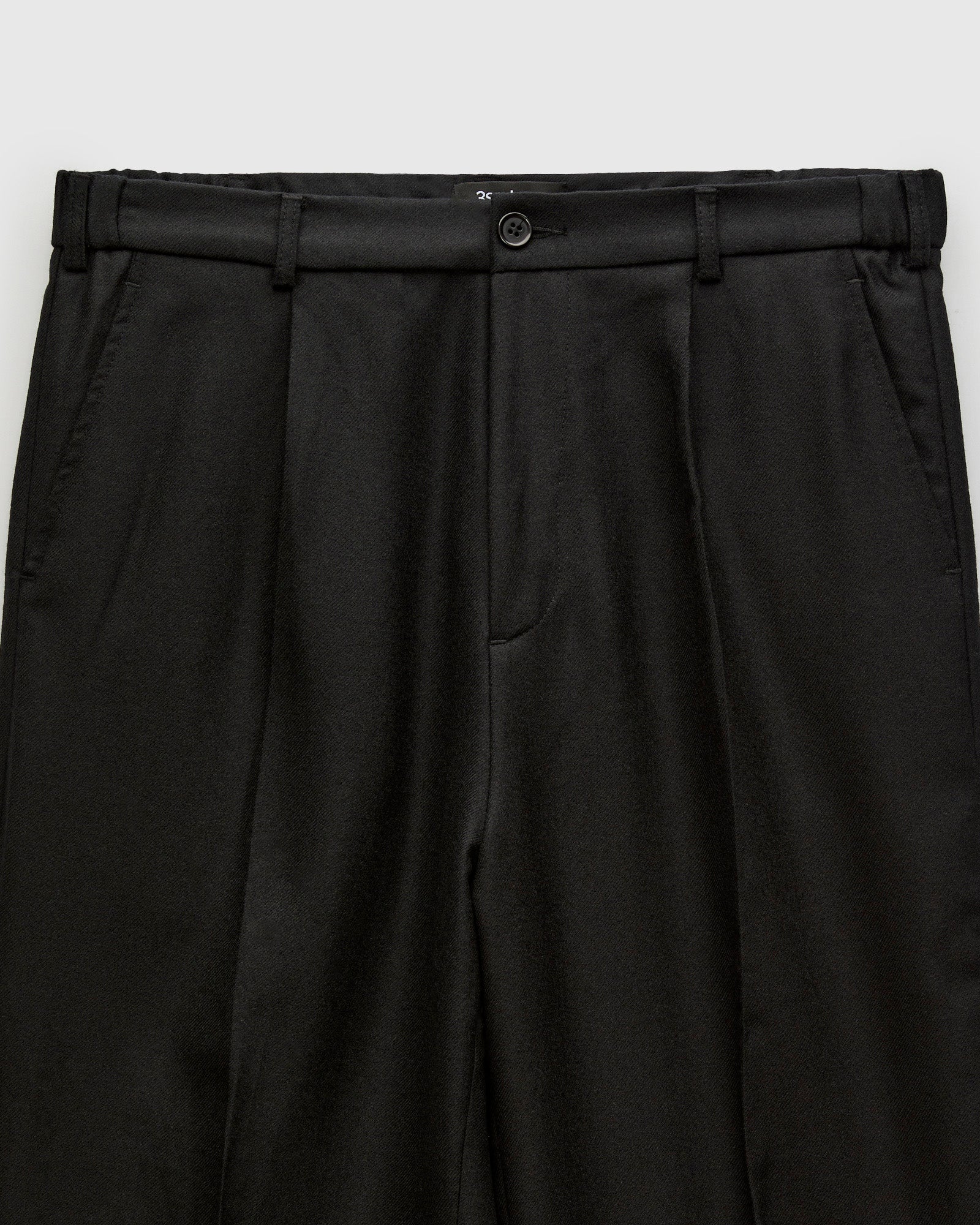 Pleated Trouser in Black Wool - Image 4