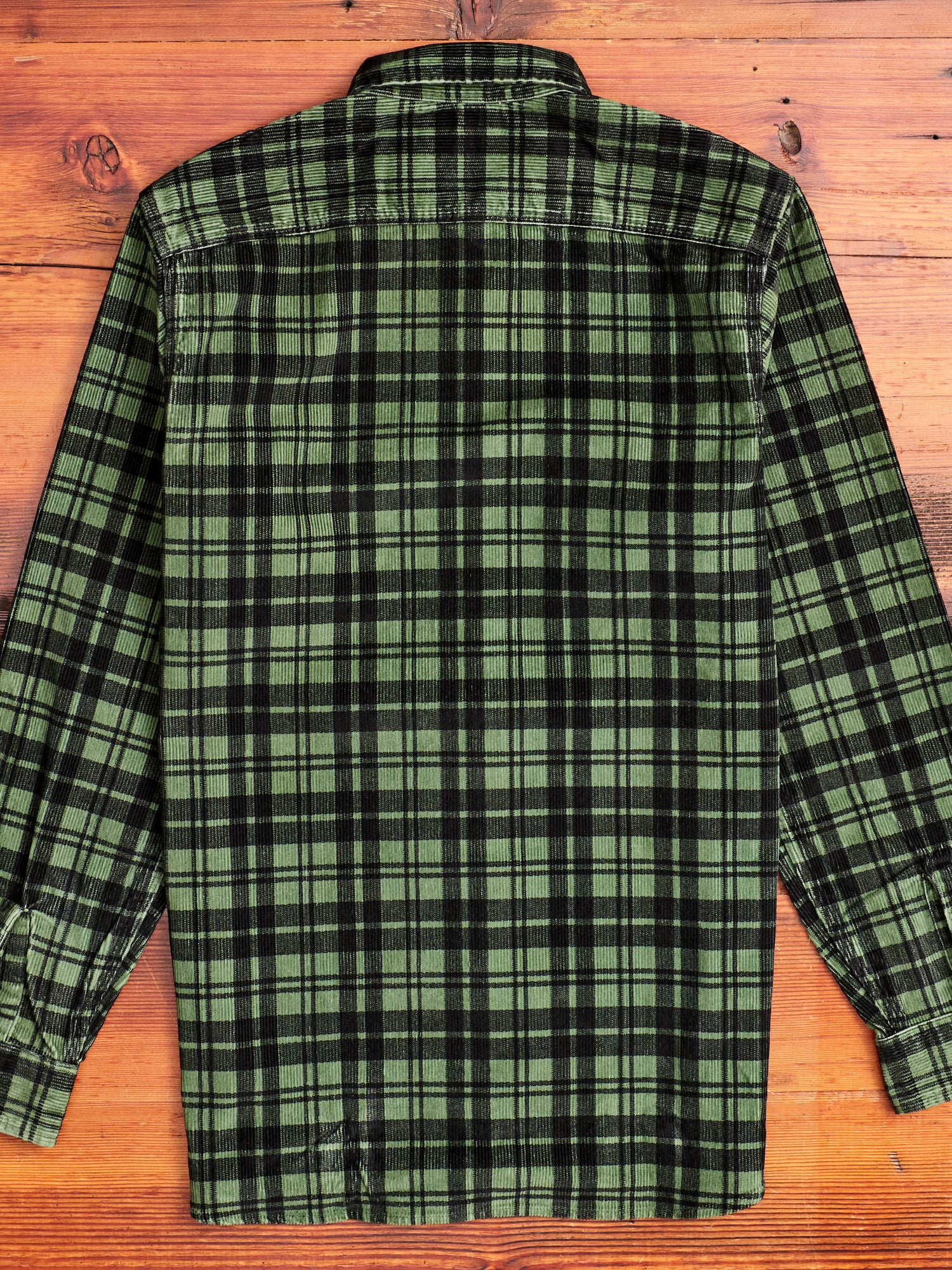 Printed Corduroy Work Shirt in Green/Black - Image 10