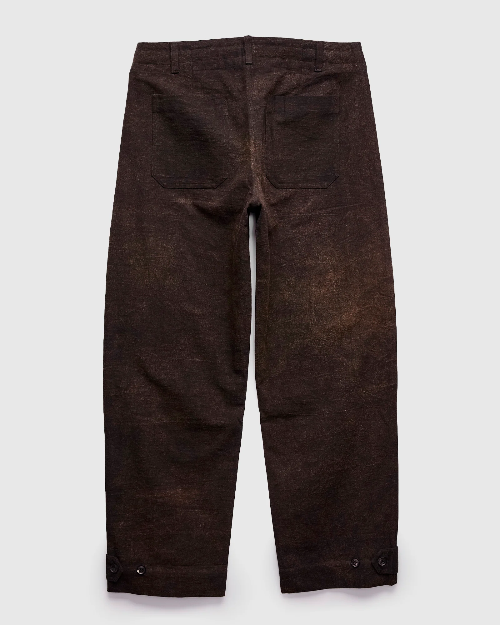 Raka Pants in Iron Brown Crackle Canvas - Image 2