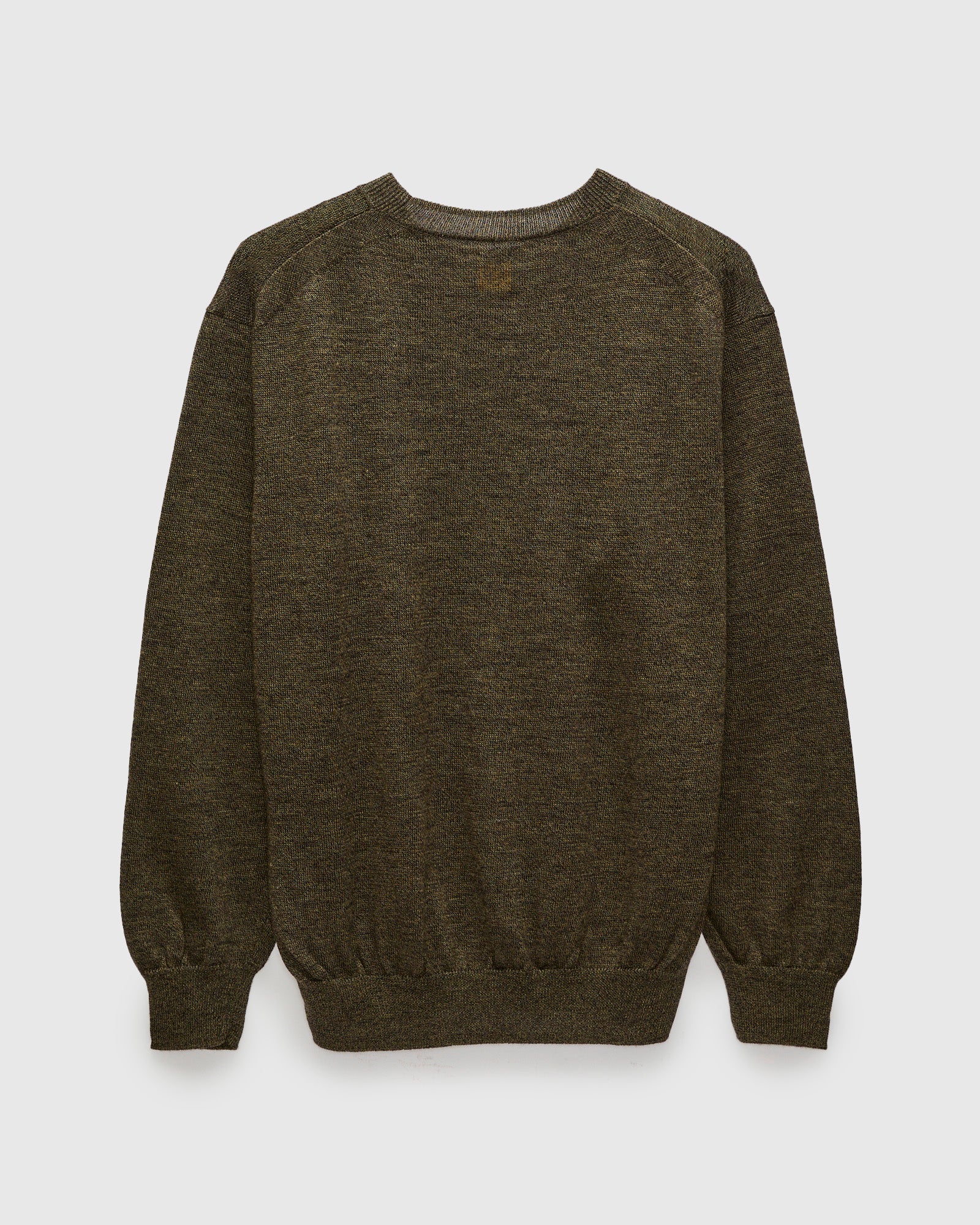 Ramie Wool Crewneck Sweater in Olive - Image 3