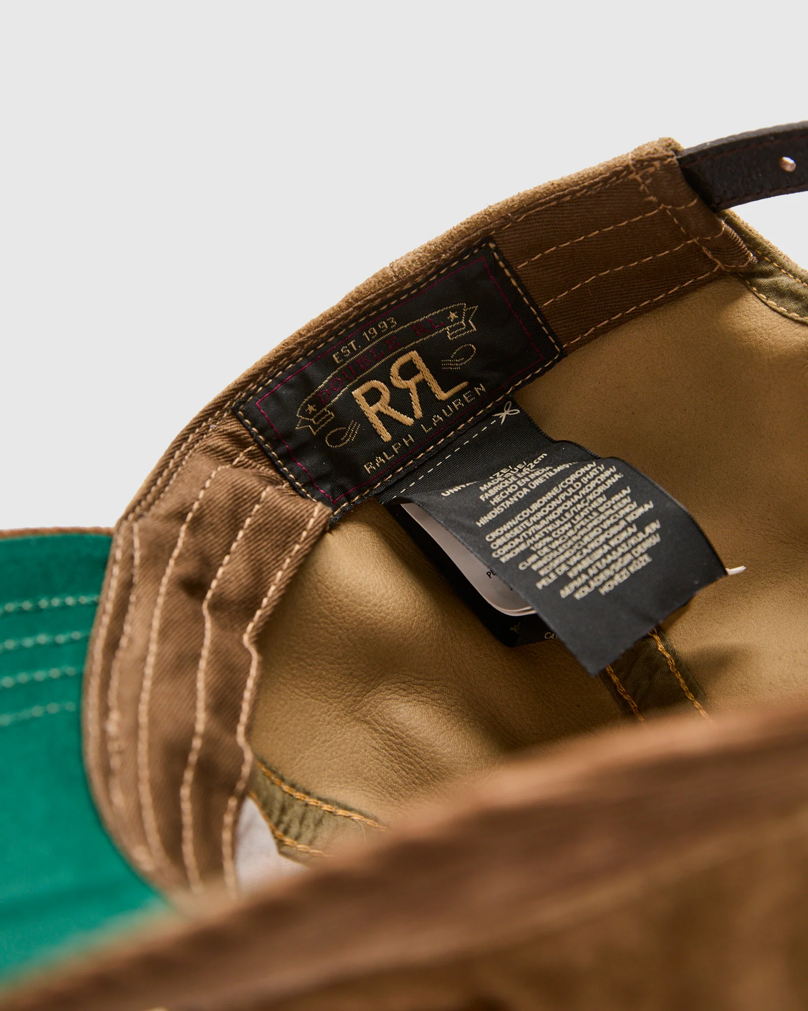 Ranch Logo Roughout Suede Cap in Tan - Image 5