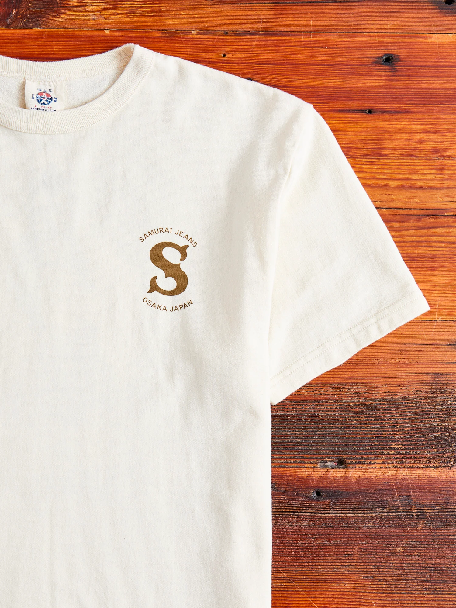 "Ranji" Inlay Loopwheel T-Shirt in Ivory - Image 6