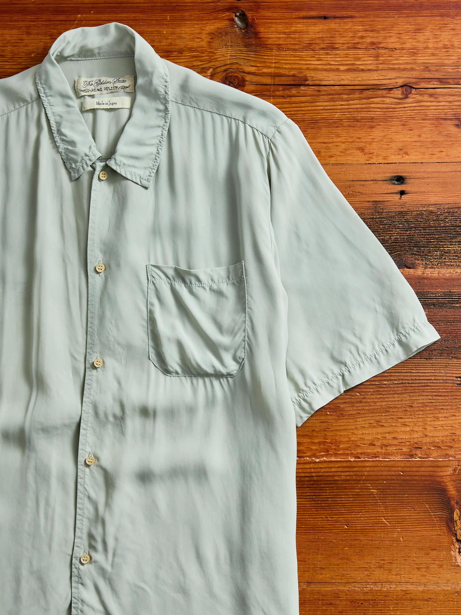 Rayon Hawk Short Sleeve Shirt in Sax - Image 6