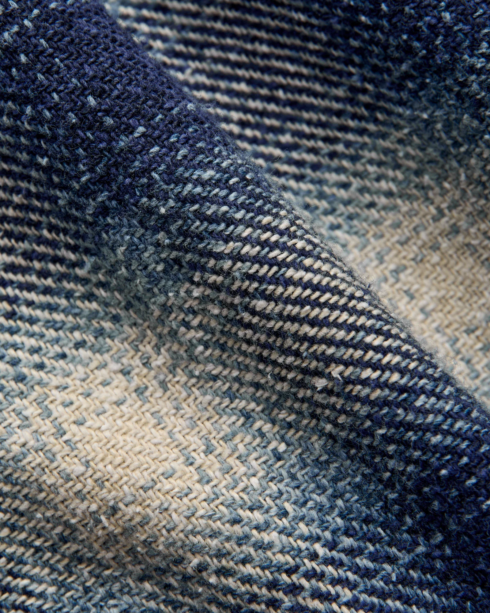Recycled Cotton Jazz Nep Check Shirt in Blue - Image 7