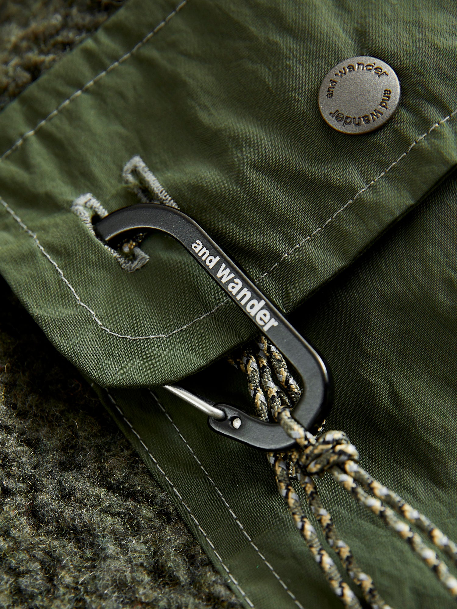 Recycled Wool Jacquard Zip Jacket in Khaki - Image 7
