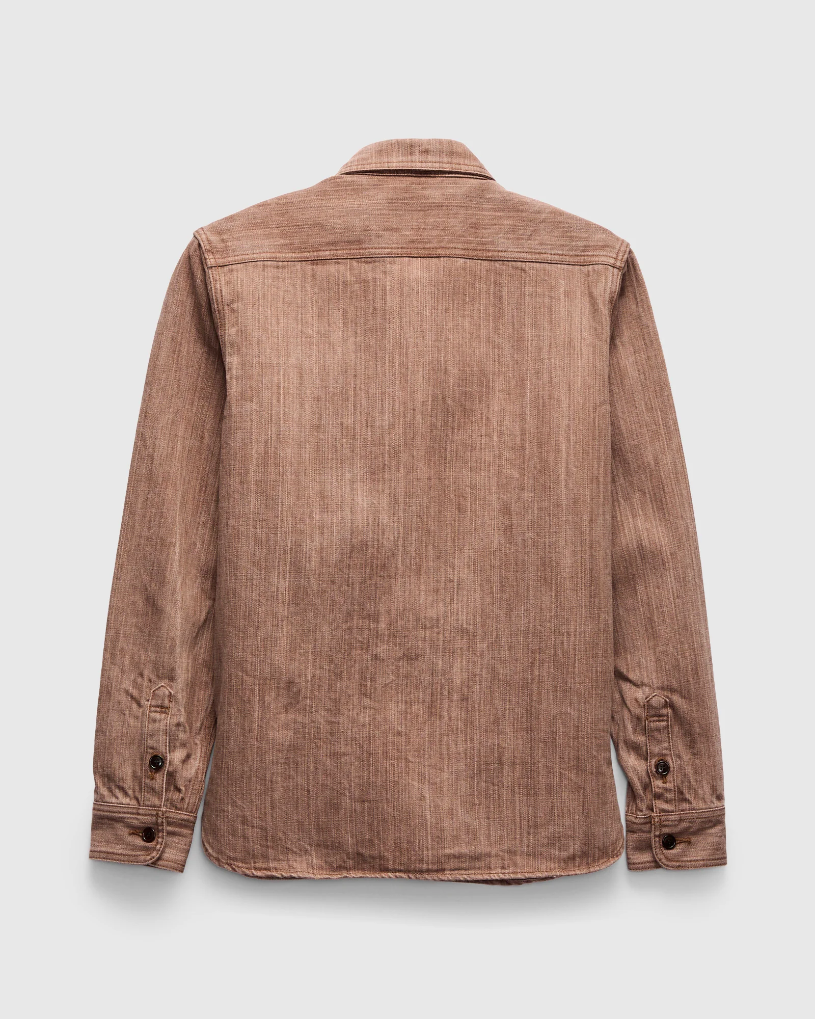 "Kaki-Kyoku" Heavyweight Denim Work Shirt in Red Persimmon - Image 2