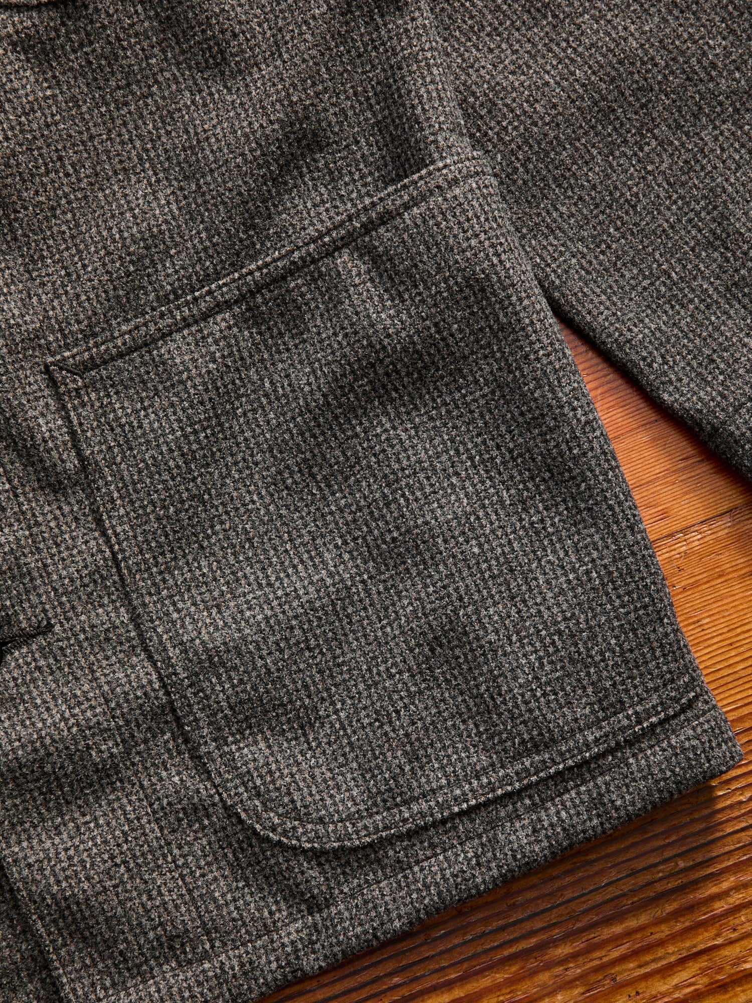 Relaxed Fit Oxford Coverall in Brown Herringbone - Image 5