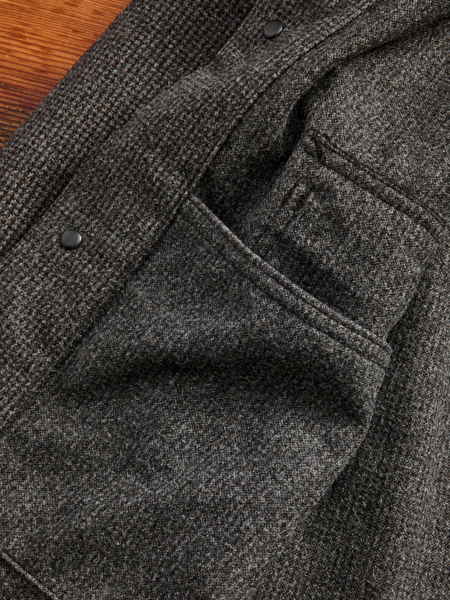 Relaxed Fit Oxford Coverall in Brown Herringbone - Image 8