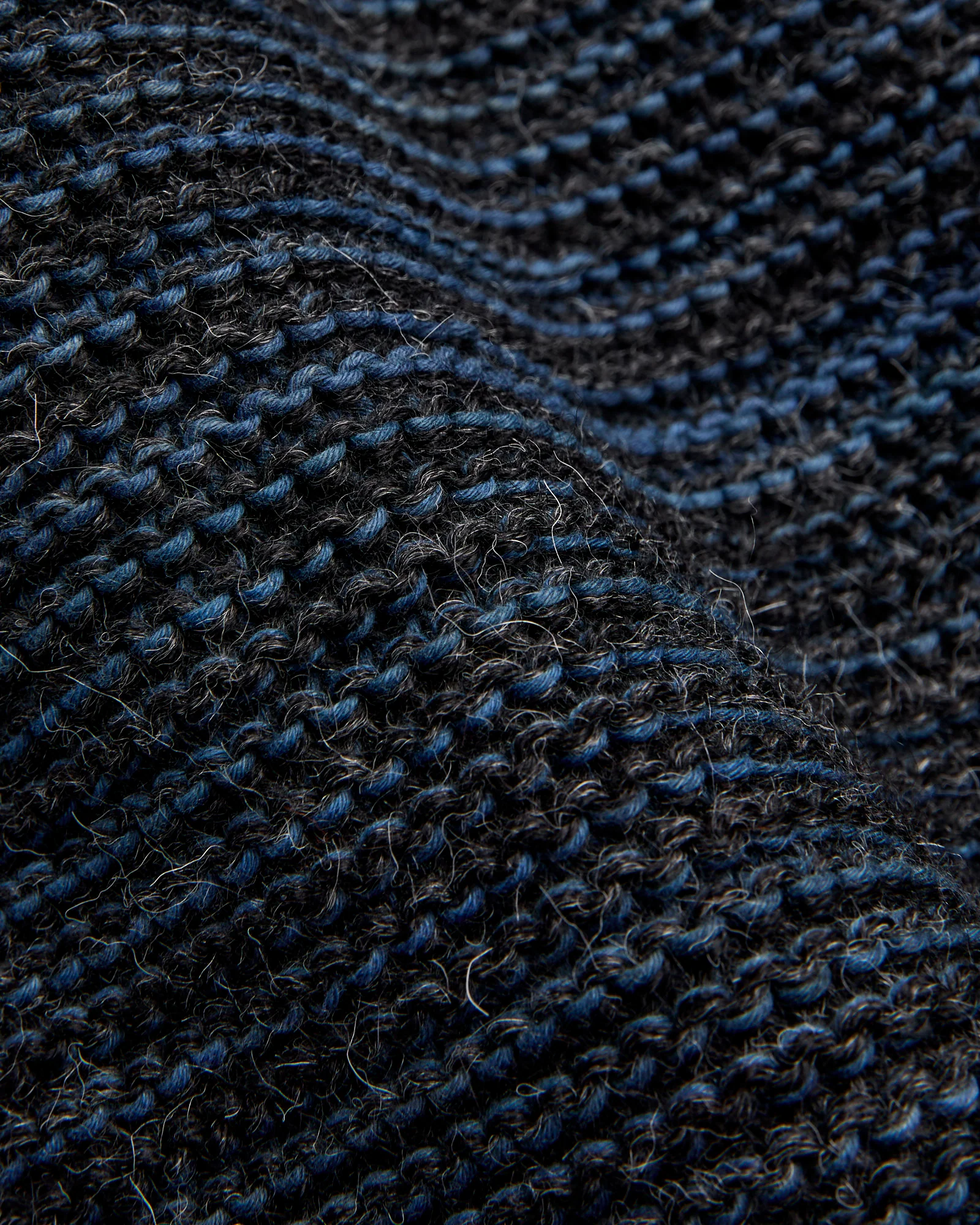 Ren Alpaca Cardigan in Black Dark Indigo - Image 2