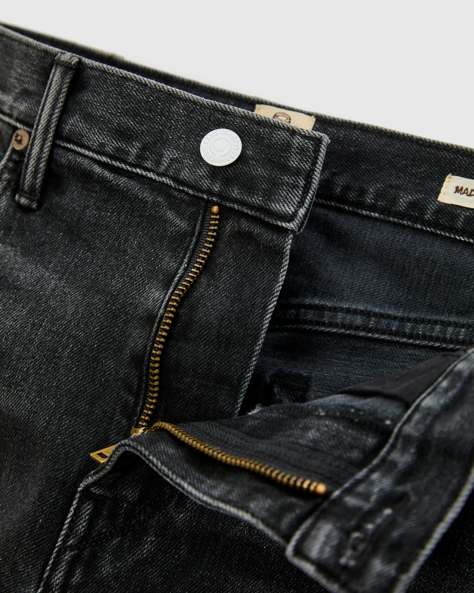 "Rick" 14oz Washed Black Stretch Selvedge Denim - Barrel Wide Straight - Image 7