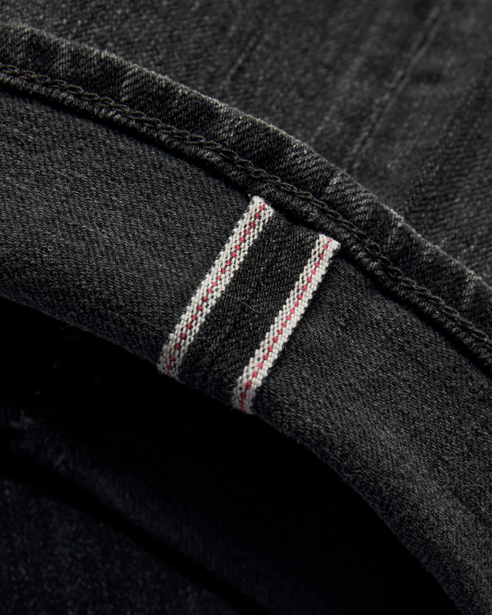 "Rilo" 10.5oz Washed Black Stretch Selvedge Denim - Pen Slim - Image 7